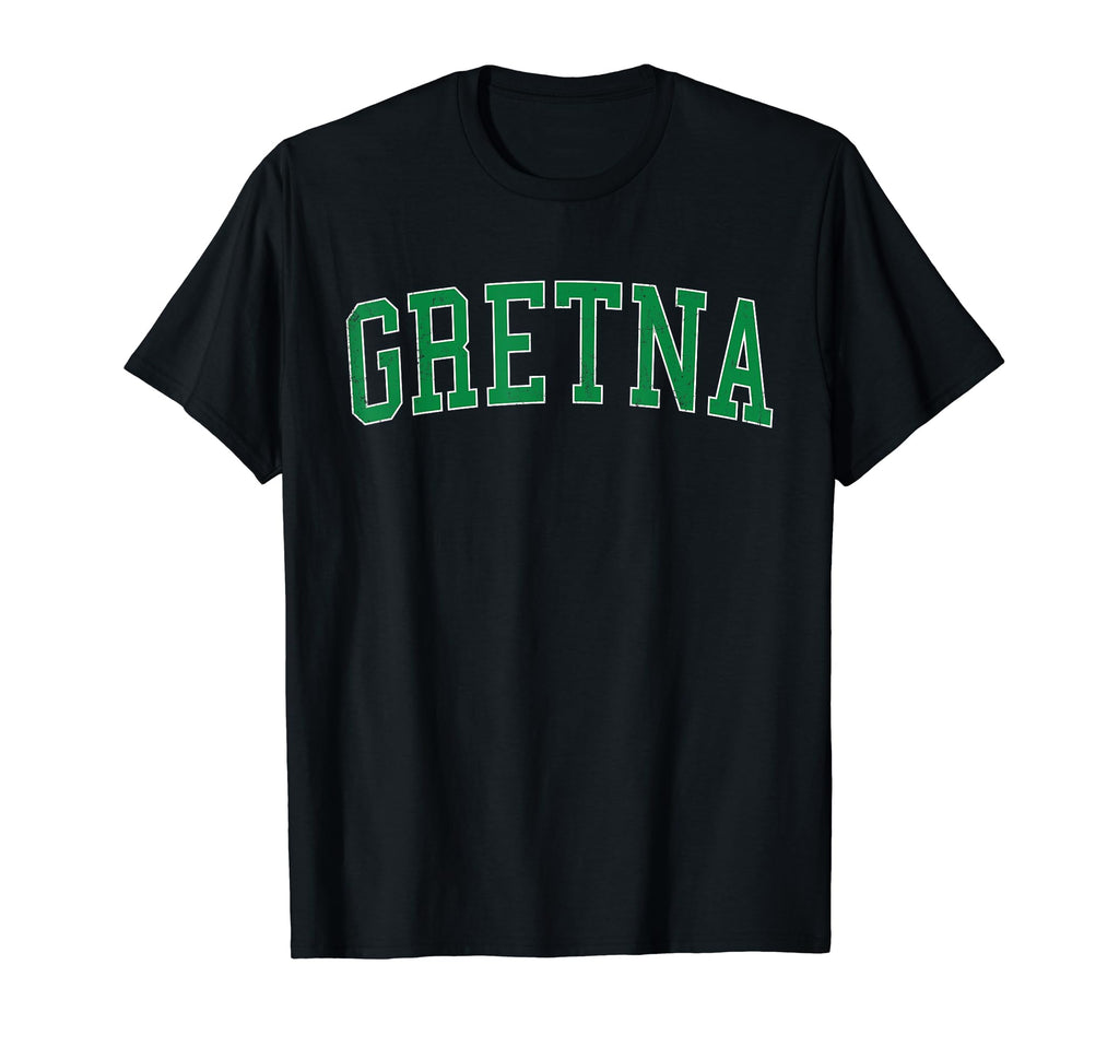 Gretna La Distressed Green Varsity T-Shirt - Aesthetic Graphic for Adults - T-Shirt, Sweatshirt, Hoodie