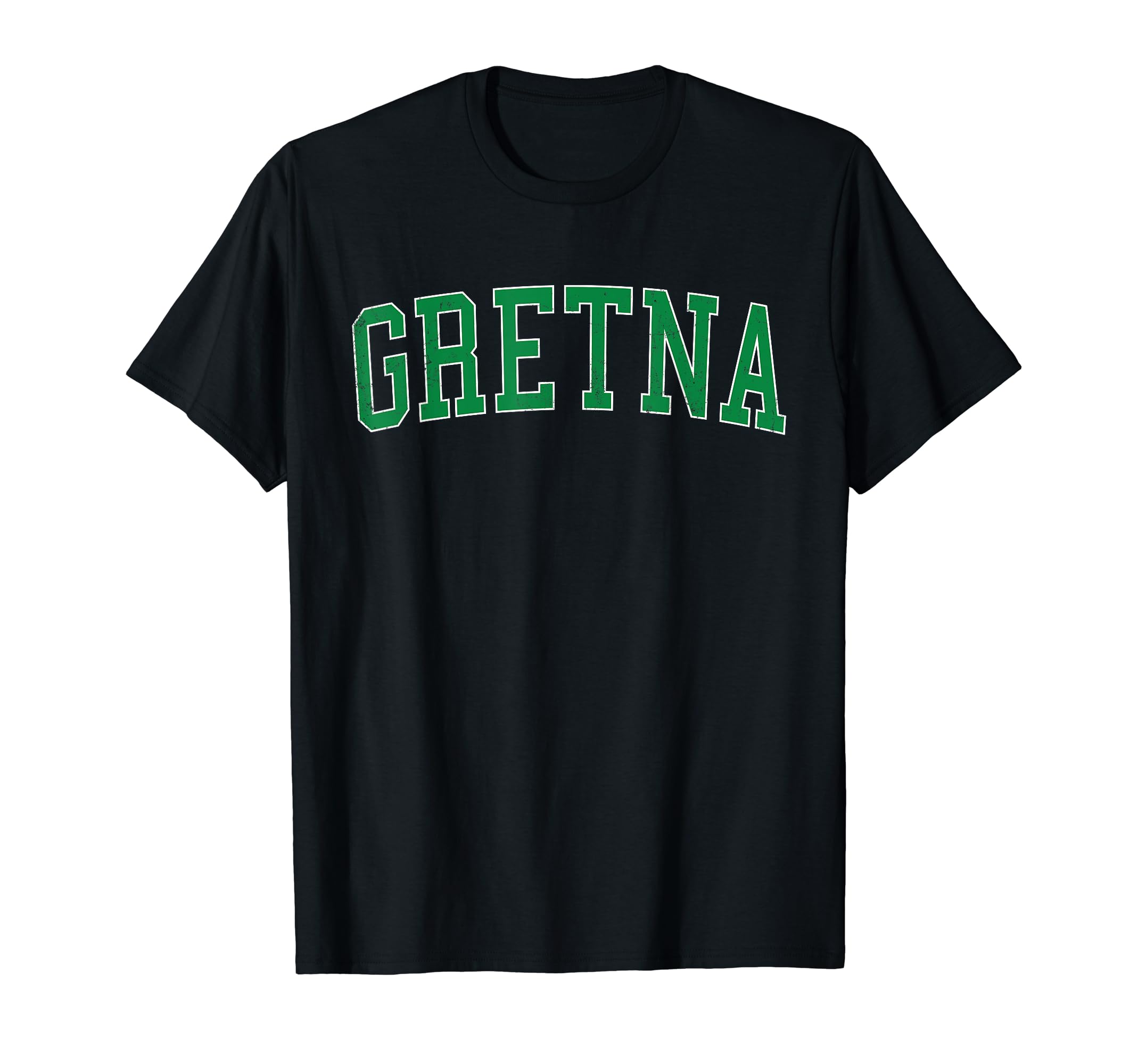 Gretna La Distressed Green Varsity T-Shirt - Aesthetic Graphic for Adults - T-Shirt, Sweatshirt, Hoodie