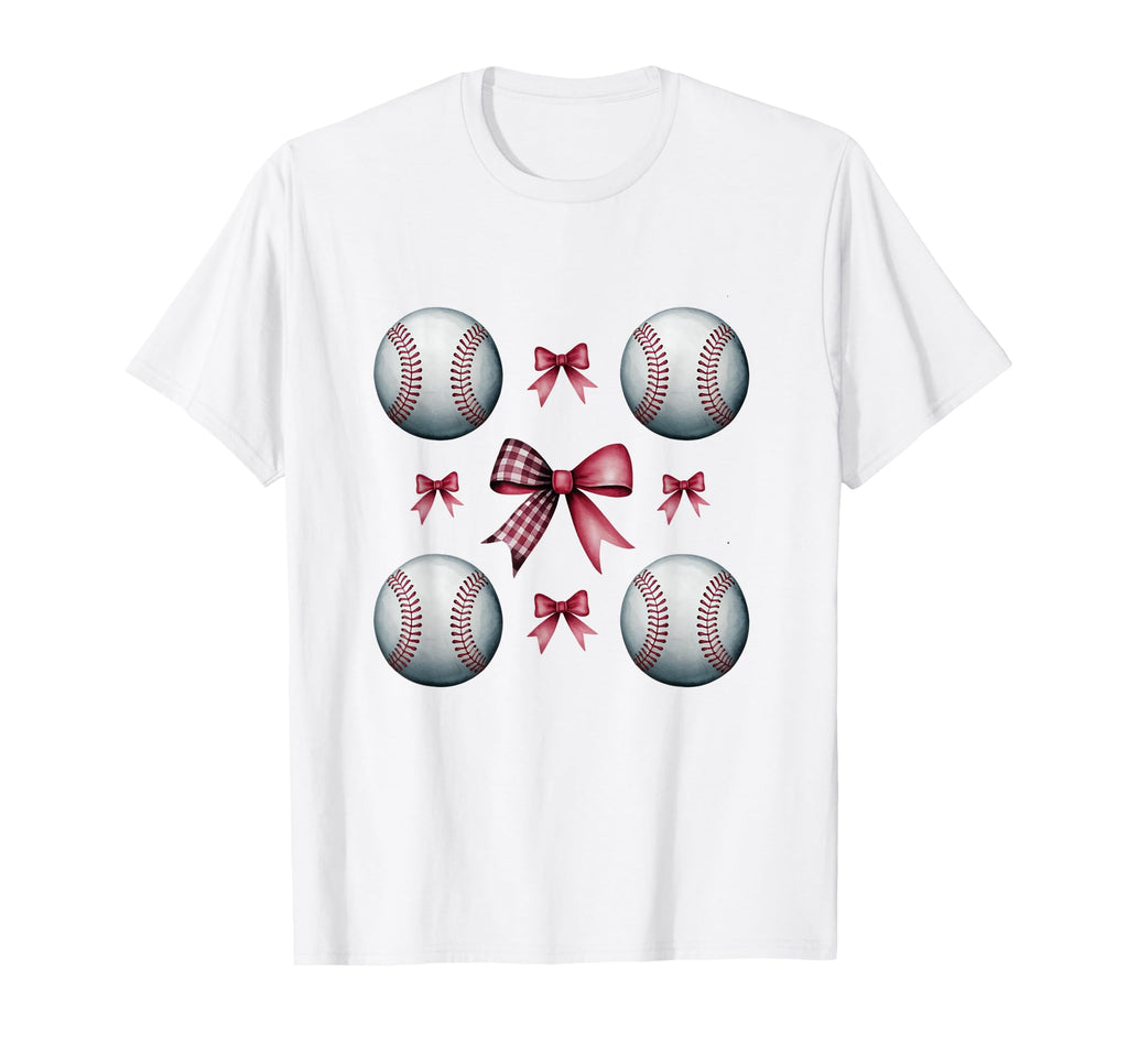 Baseball Coquette Bow Sports T-Shirt - Fun Novelty Design for Adults - T-Shirt, Sweatshirt, Hoodie