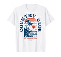 Country Club Florida Beach Surf Blue T-Shirt - Aesthetic Graphic Men Women - T-Shirt, Sweatshirt, Hoodie