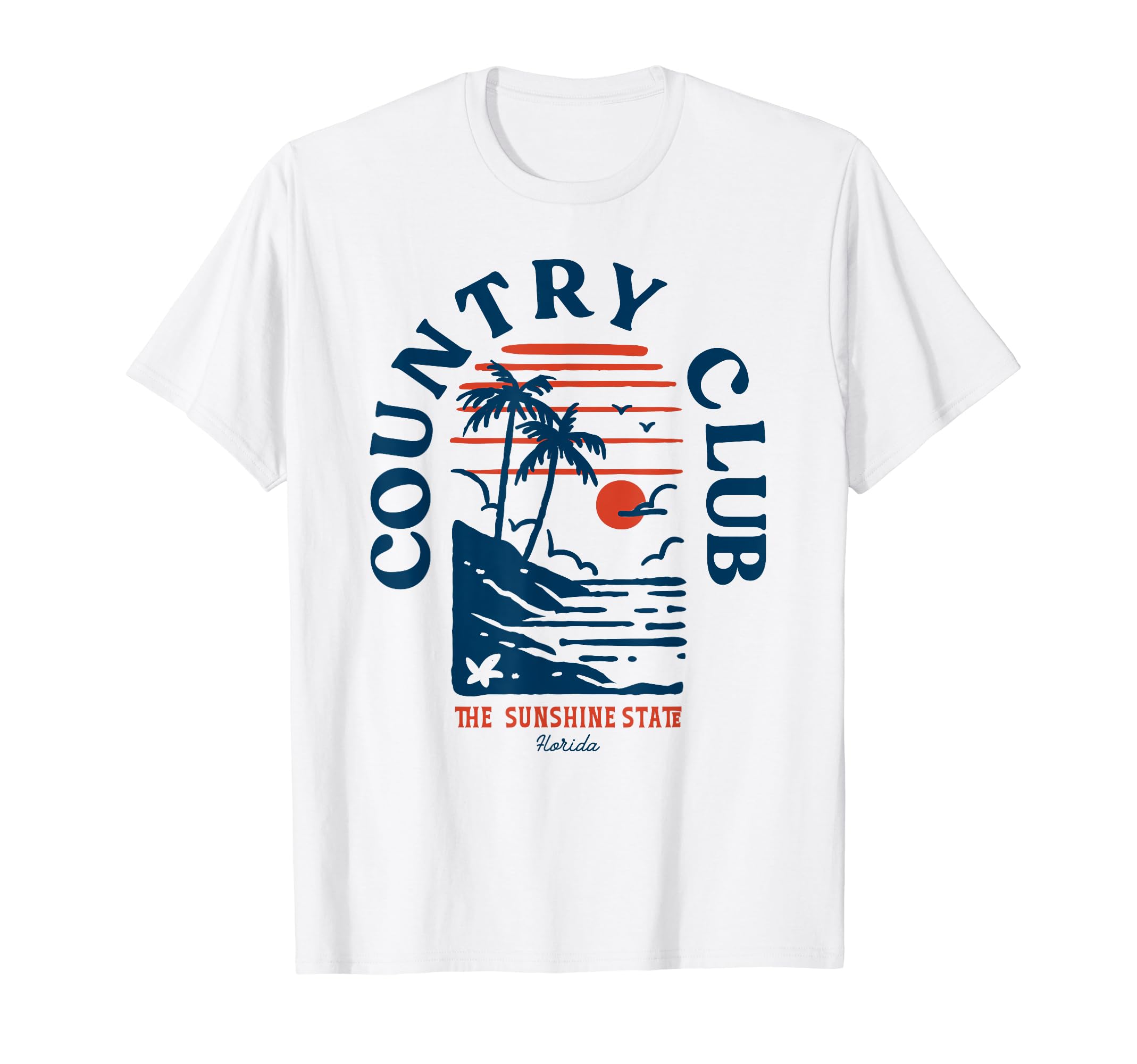 Country Club Florida Beach Surf Blue T-Shirt - Aesthetic Graphic Men Women - T-Shirt, Sweatshirt, Hoodie