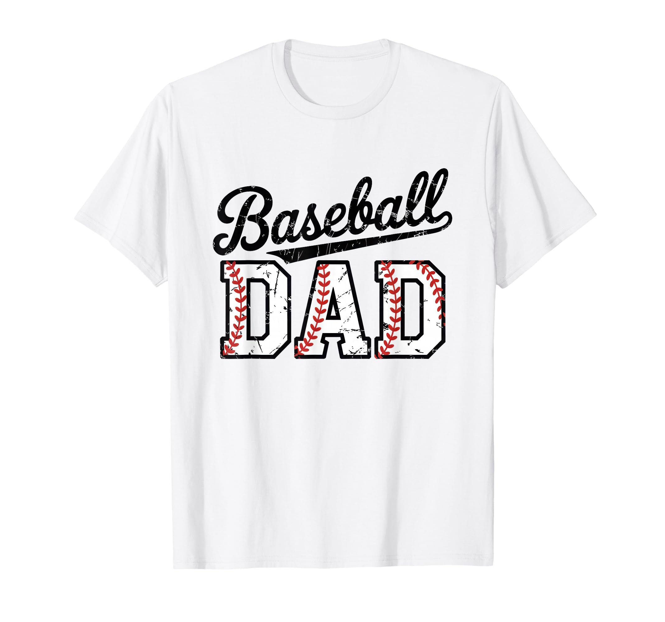 Baseball Dad Sports Lettering Baseball T-Shirt - Minimalist Print Men Women - T-Shirt, Sweatshirt, Hoodie