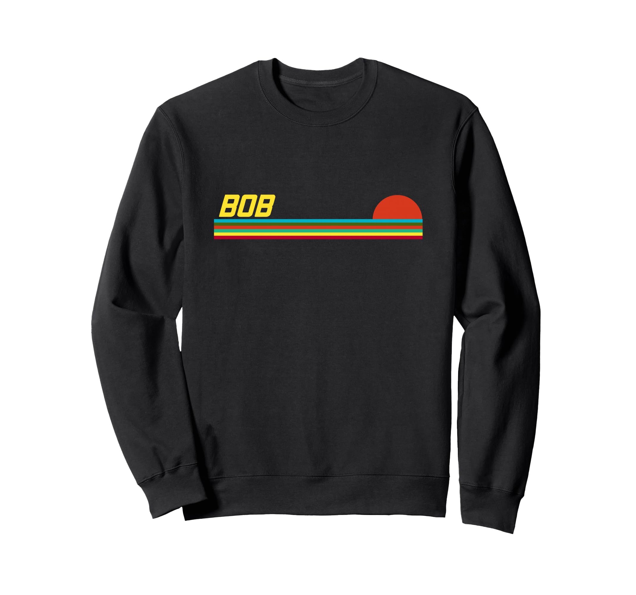 Bob First Name Logo Sunset Surfer Sweatshirt - Fun Novelty Design Unisex - T-Shirt, Sweatshirt, Hoodie