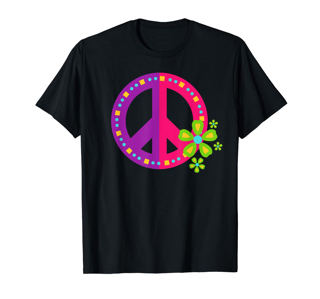 Peace Sign Love 60S 70S Tie Die Hippie T-Shirt - Trendy Graphic Unisex - T-Shirt, Sweatshirt, Hoodie