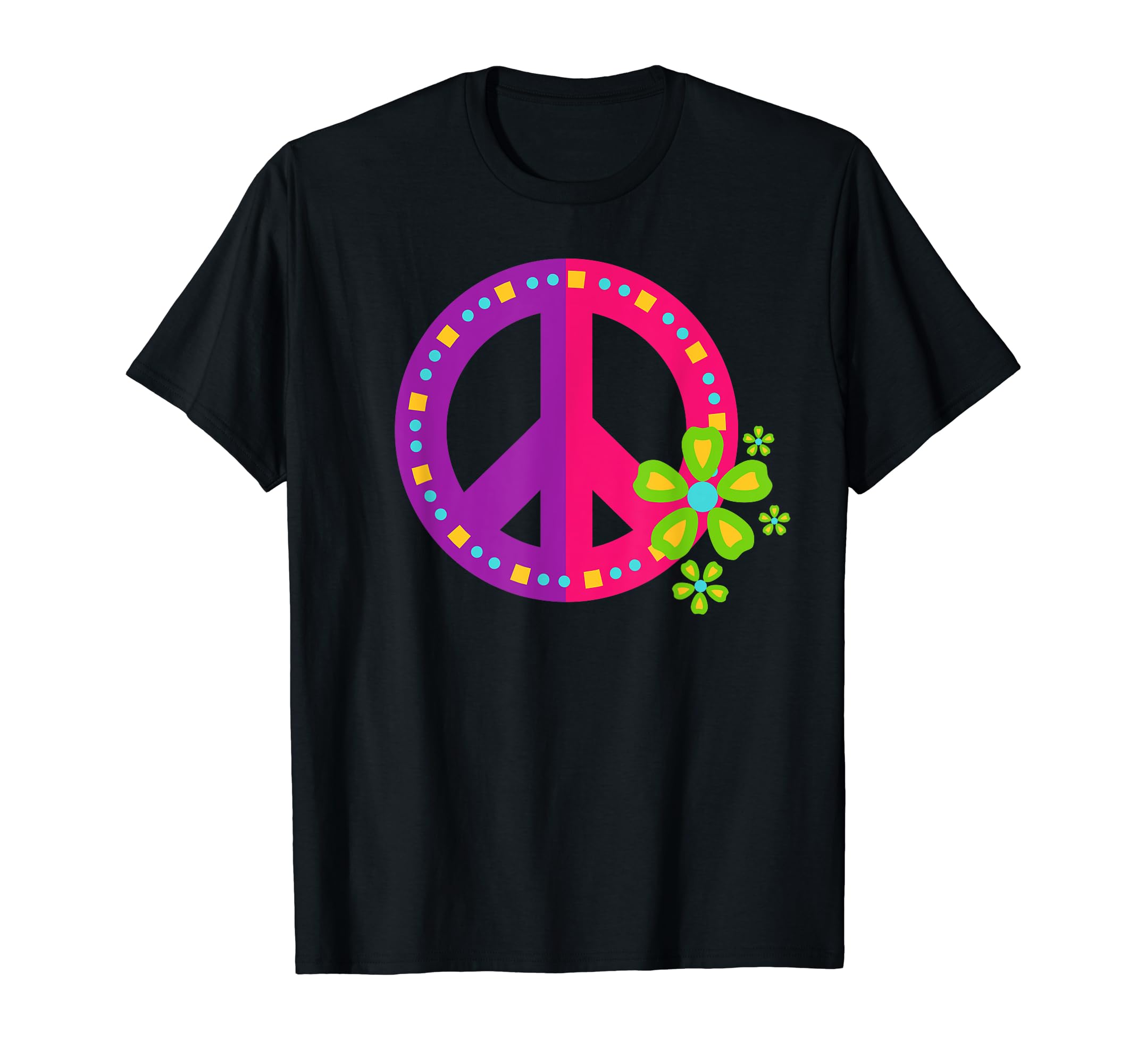Peace Sign Love 60S 70S Tie Die Hippie T-Shirt - Trendy Graphic Unisex - T-Shirt, Sweatshirt, Hoodie