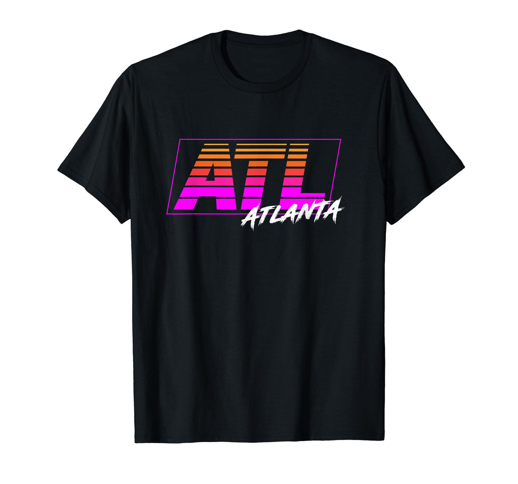 Atl Atlanta Georgia 80S Box Stripes T-Shirt - Minimalist Print Unisex - T-Shirt, Sweatshirt, Hoodie