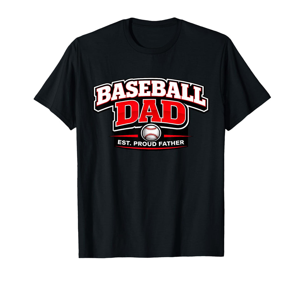 Baseball Dad Established Proud Father T-Shirt - Minimalist Print Unisex - T-Shirt, Sweatshirt, Hoodie