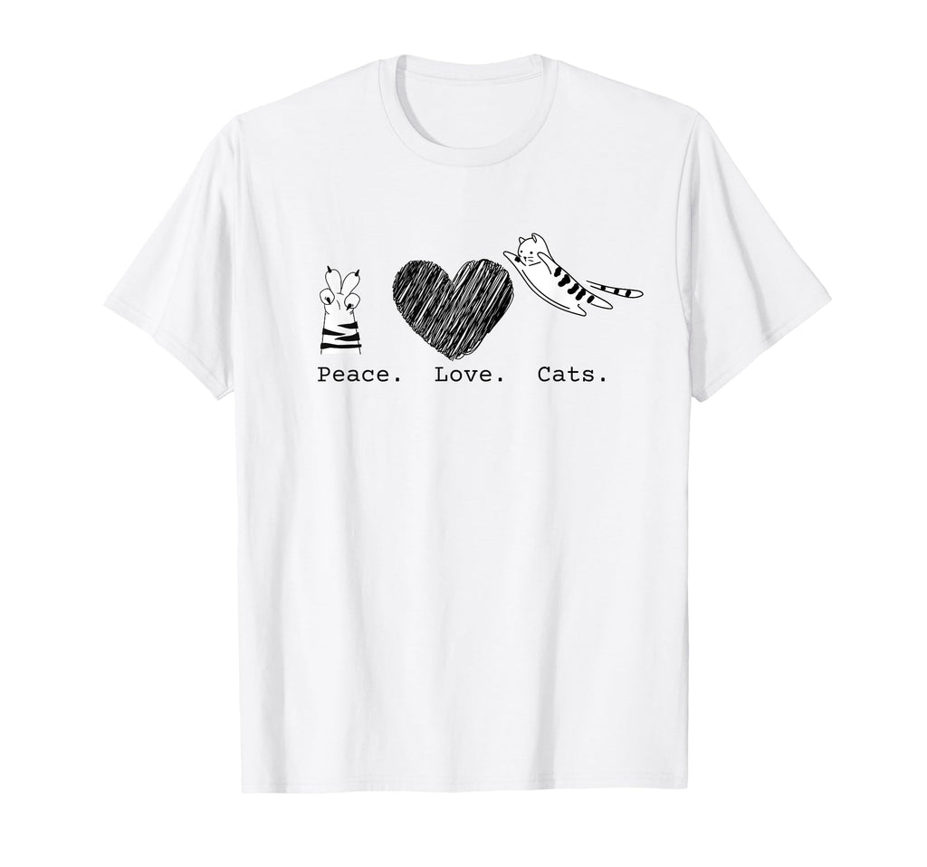 Peace Love Cats Hippy T-Shirt - Streetwear Style for Adults - T-Shirt, Sweatshirt, Hoodie
