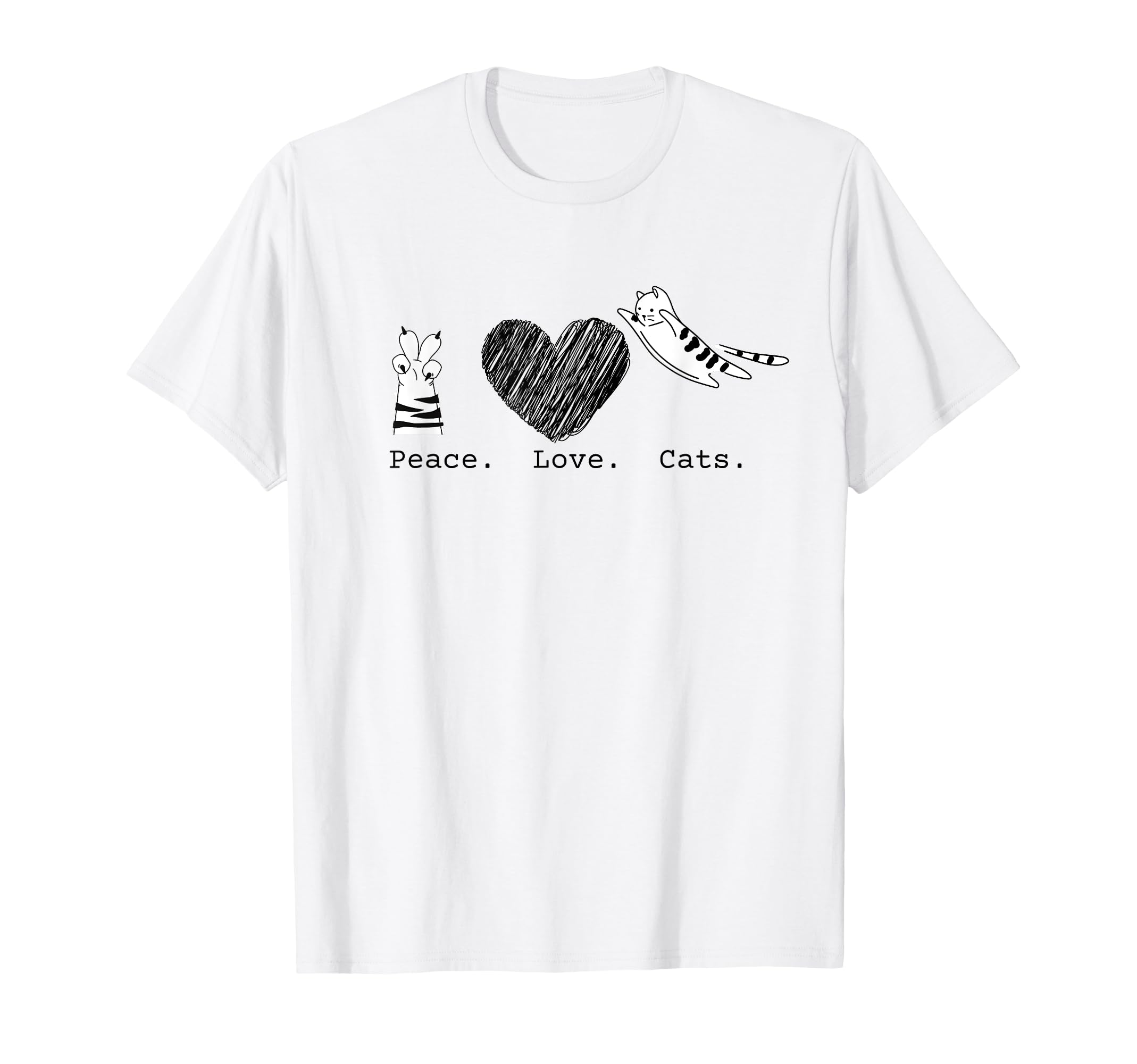 Peace Love Cats Hippy T-Shirt - Streetwear Style for Adults - T-Shirt, Sweatshirt, Hoodie