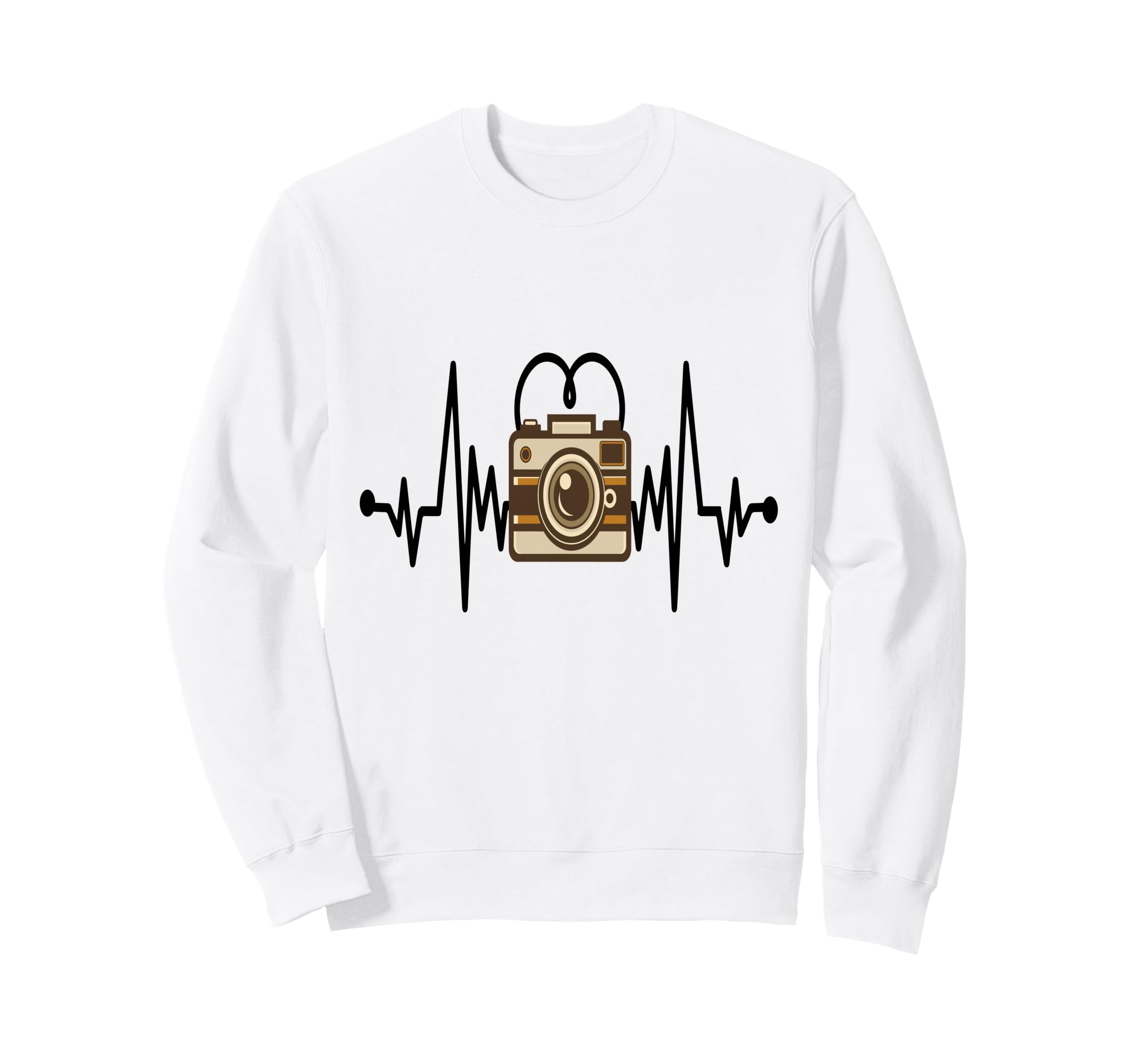 Womens Funny Camera Heartbeat Sweatshirt - Fun Novelty Design Men Women - T-Shirt, Sweatshirt, Hoodie