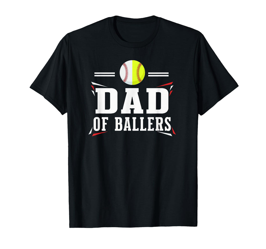 Dad Ballers Baseball Softball Funny T-Shirt - Minimalist Print Unisex - T-Shirt, Sweatshirt, Hoodie
