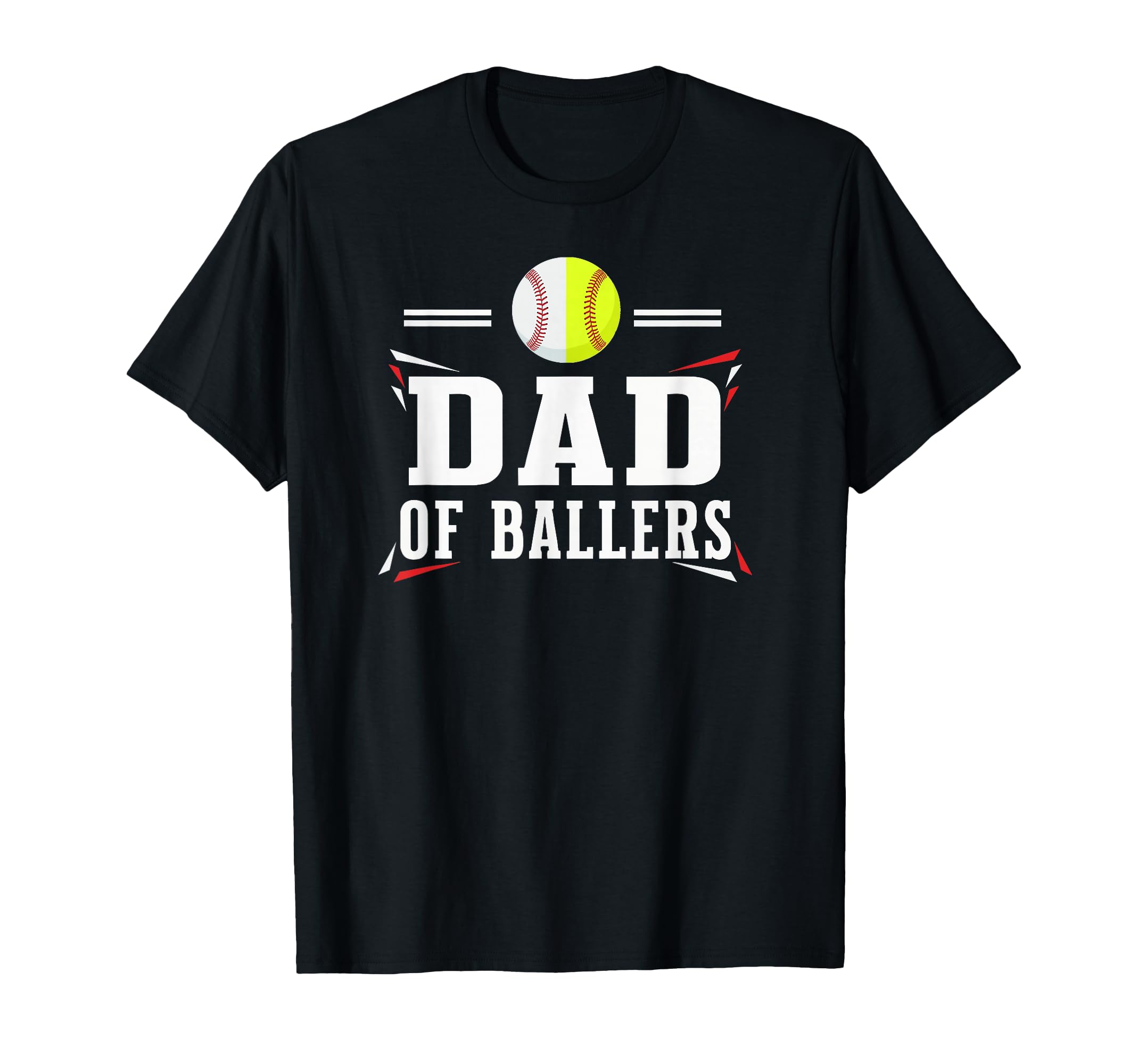 Dad Ballers Baseball Softball Funny T-Shirt - Minimalist Print Unisex - T-Shirt, Sweatshirt, Hoodie