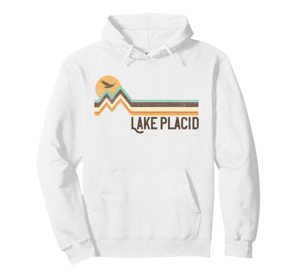Lake Placid Ny 70S 80S Distressed Hoodie - Streetwear Style Men Women - T-Shirt, Sweatshirt, Hoodie
