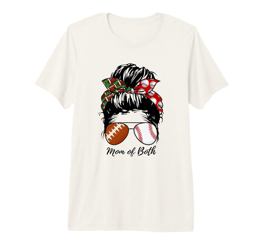 Football Mom Baseball Mom Both Messy T-Shirt - Aesthetic Graphic Unisex - T-Shirt, Sweatshirt, Hoodie