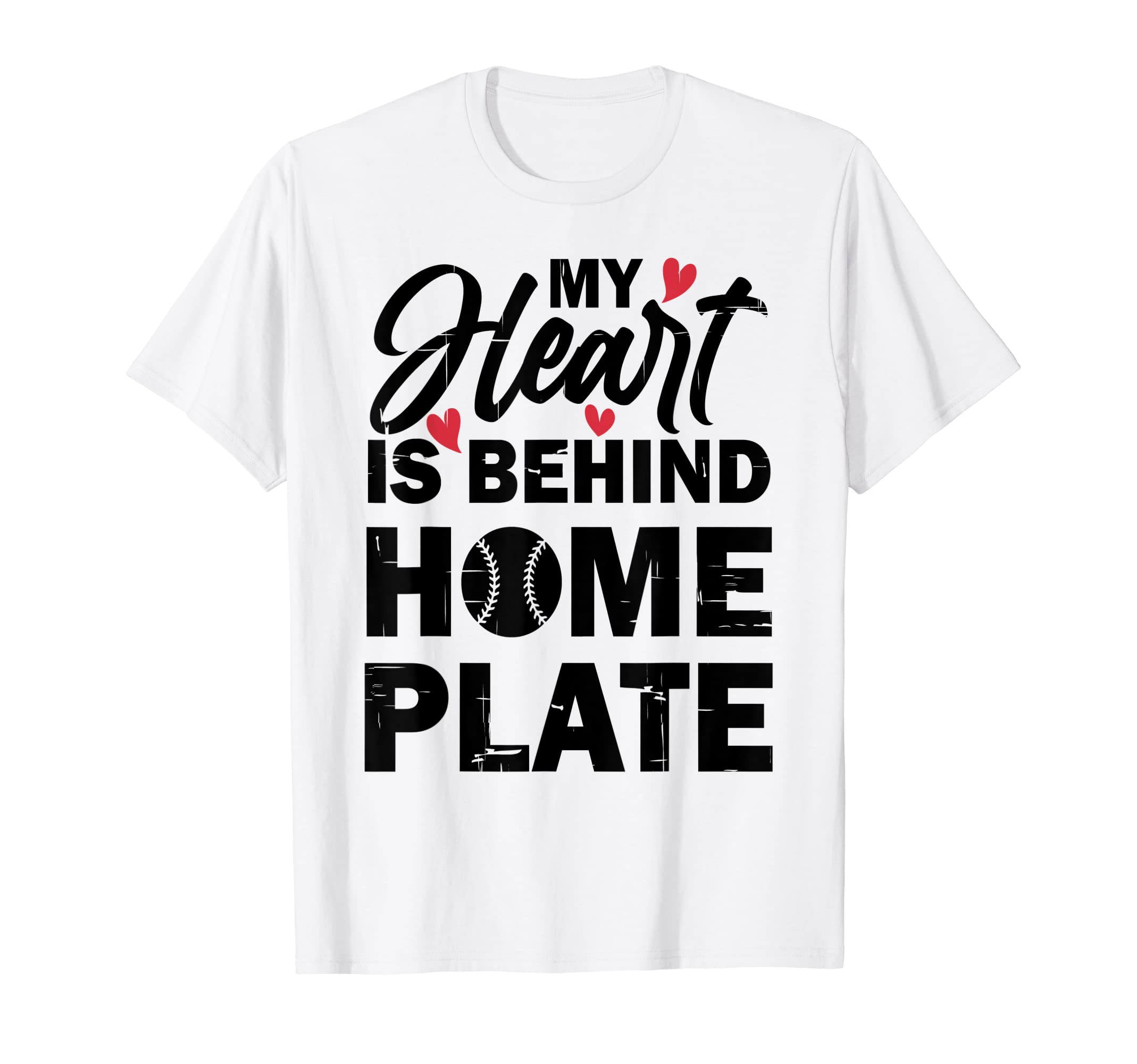 Mom Baseball My Heart Is Behind Home T-Shirt - Casual Everyday Wear Unisex - T-Shirt, Sweatshirt, Hoodie
