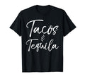 Tacos And Tequila Distressed Funny T-Shirt - Minimalist Print Men Women - T-Shirt, Sweatshirt, Hoodie