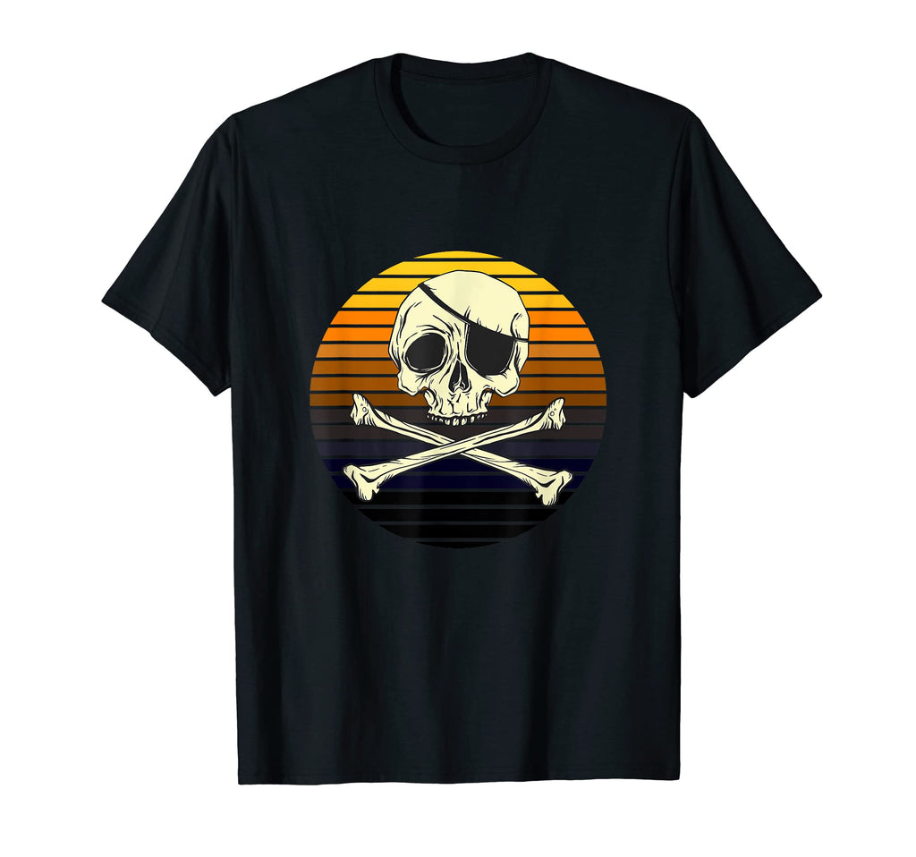 Skeleton Pirate Jolly Rogers Sunset T-Shirt - Graphic Print Unisex - T-Shirt, Sweatshirt, Hoodie