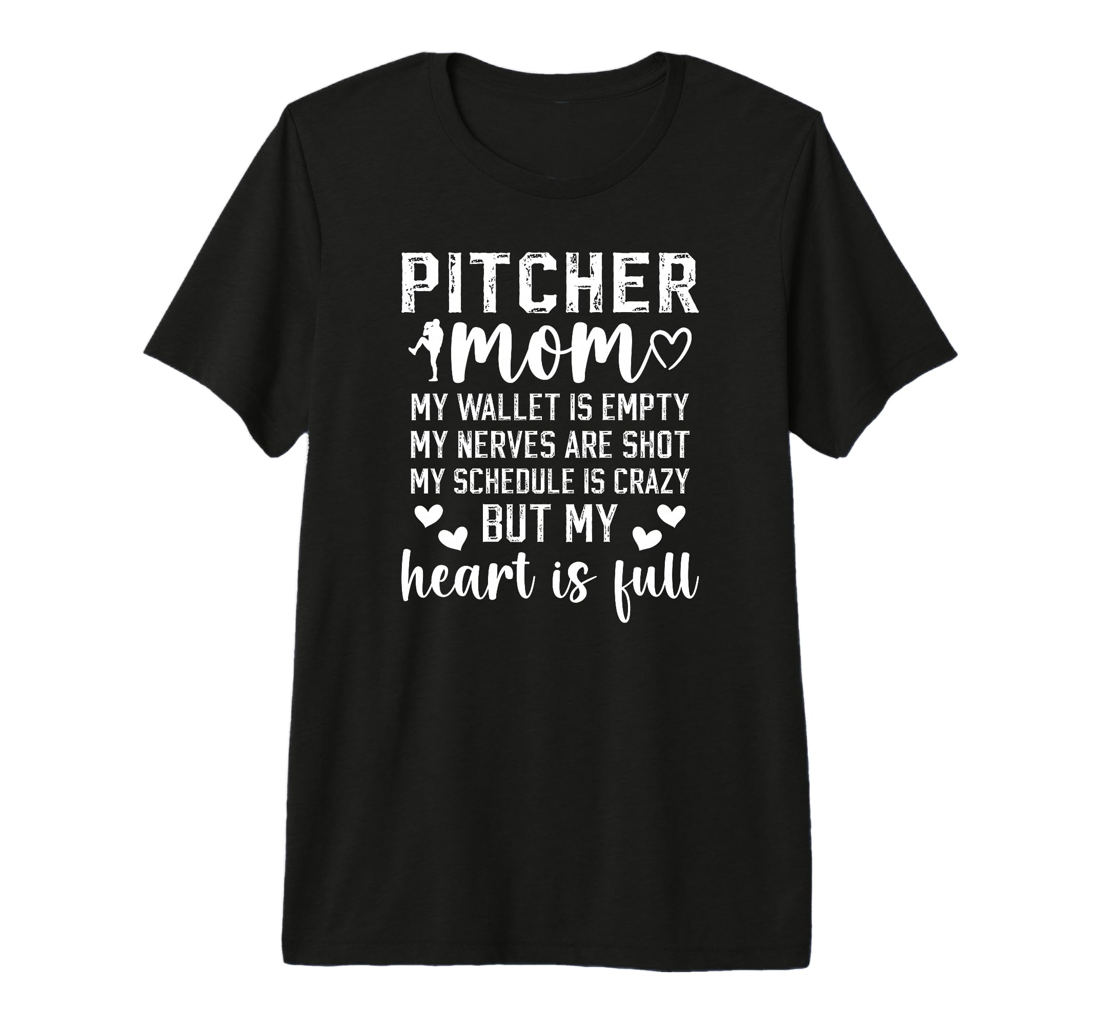 Baseball Pitcher Mom My Heart Is T-Shirt - Casual Everyday Wear for Adults - T-Shirt, Sweatshirt, Hoodie