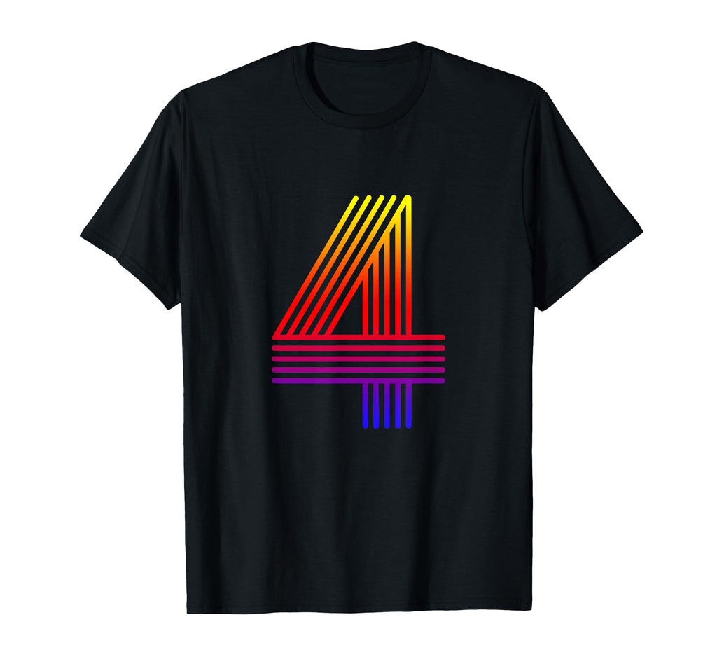 Number 4 Birthday Gift Disco T-Shirt - Fun Novelty Design for Adults - T-Shirt, Sweatshirt, Hoodie