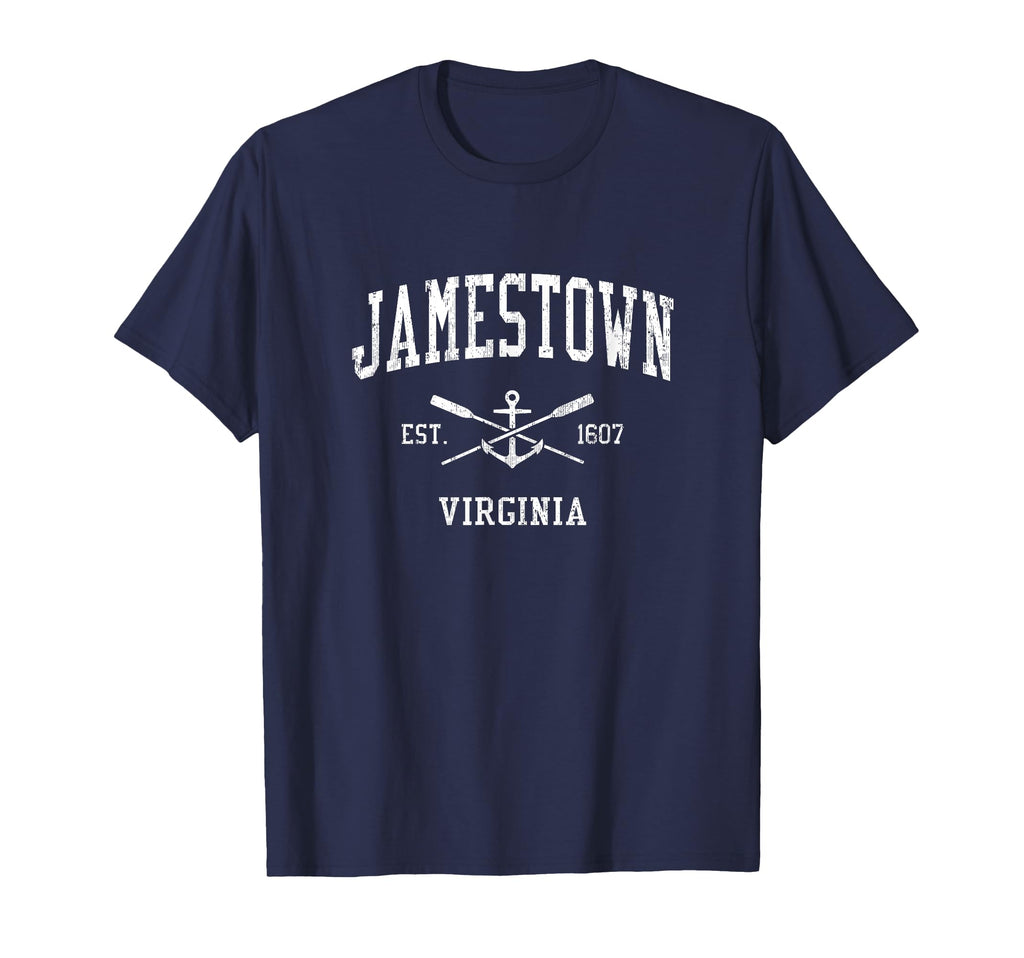 Jamestown Va Crossed Oars Boat T-Shirt - Fun Novelty Design for Adults - T-Shirt, Sweatshirt, Hoodie