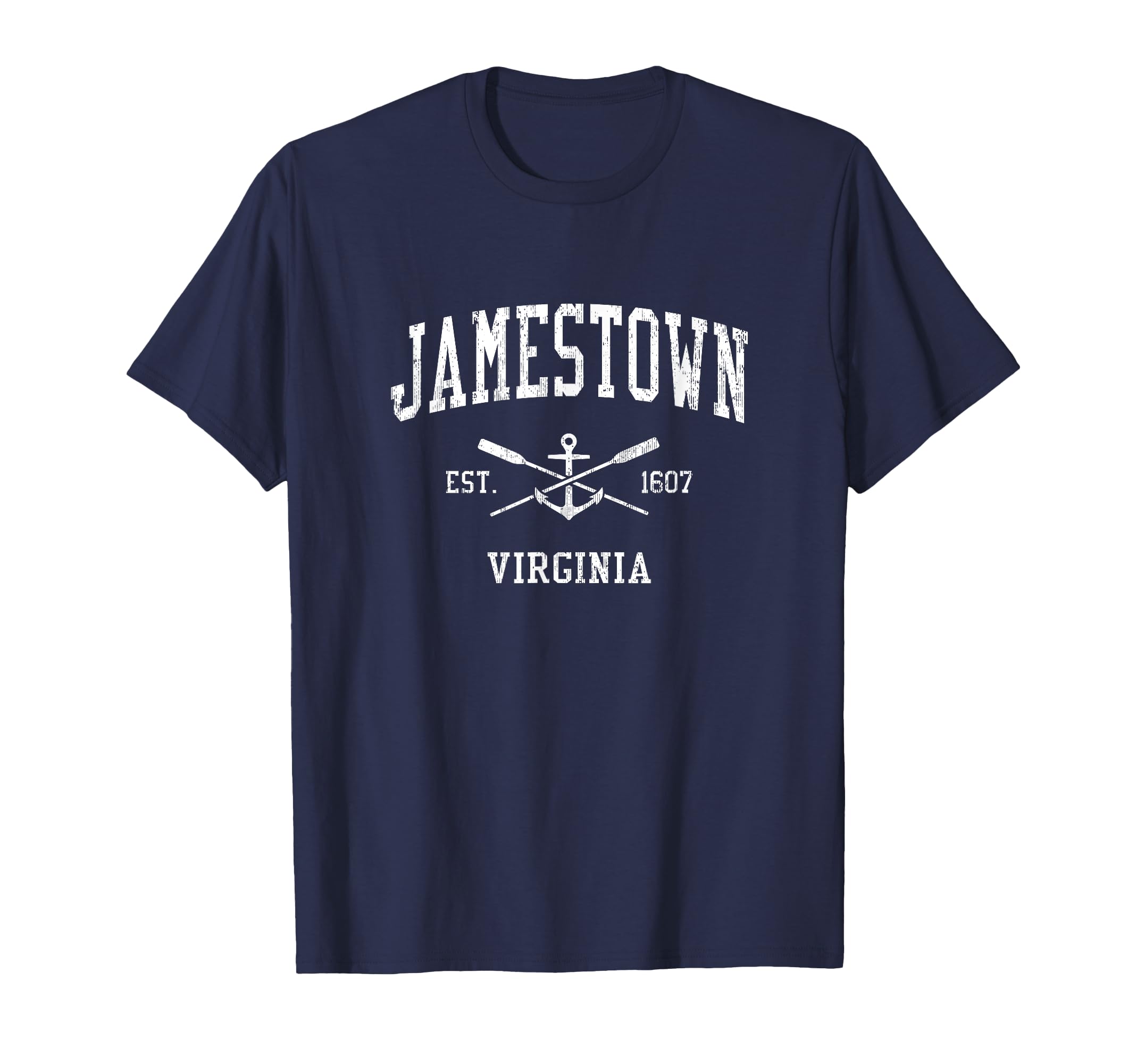 Jamestown Va Crossed Oars Boat T-Shirt - Fun Novelty Design for Adults - T-Shirt, Sweatshirt, Hoodie