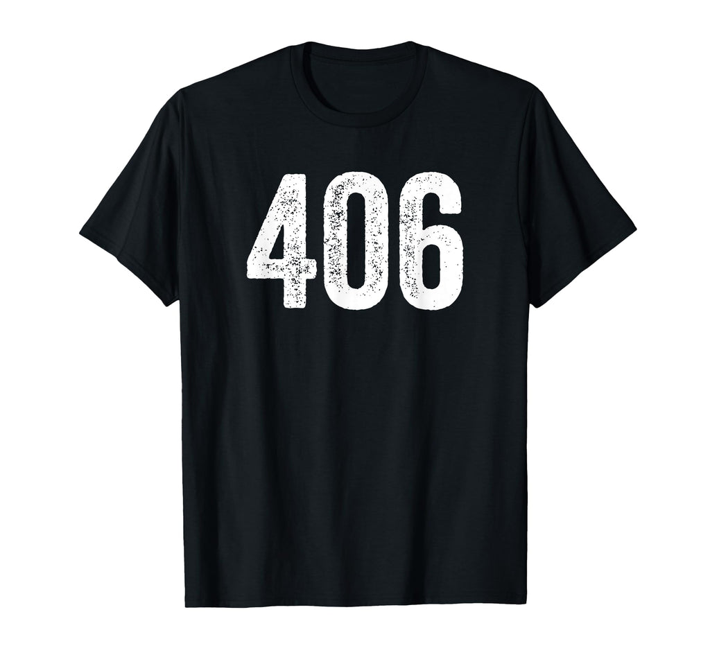 406 Montana Area Code Distressed T-Shirt - Minimalist Print for Adults - T-Shirt, Sweatshirt, Hoodie