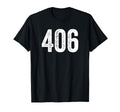 406 Montana Area Code Distressed T-Shirt - Minimalist Print for Adults - T-Shirt, Sweatshirt, Hoodie