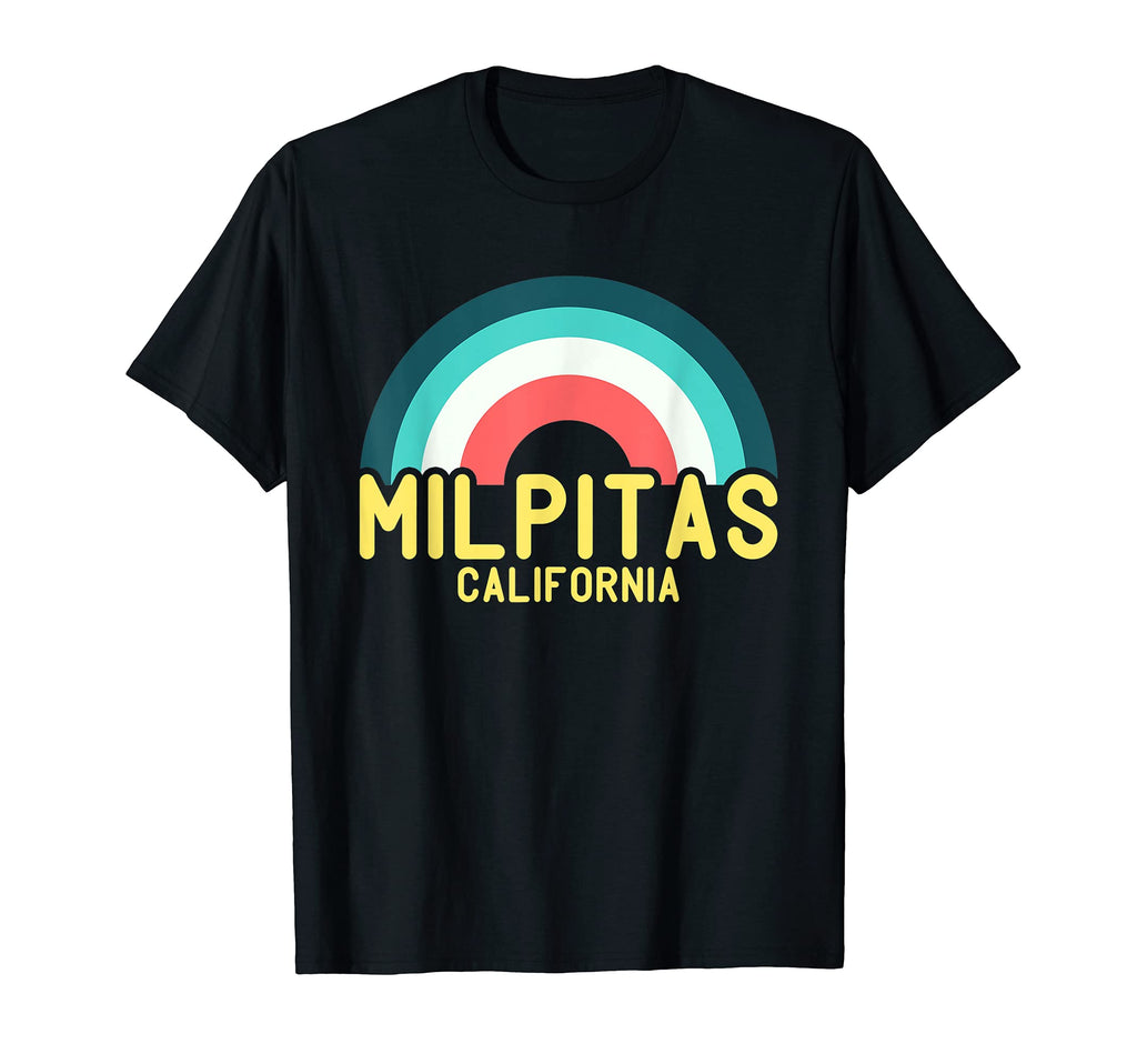 Milpitas California Rainbow T-Shirt - Minimalist Print Unisex - T-Shirt, Sweatshirt, Hoodie