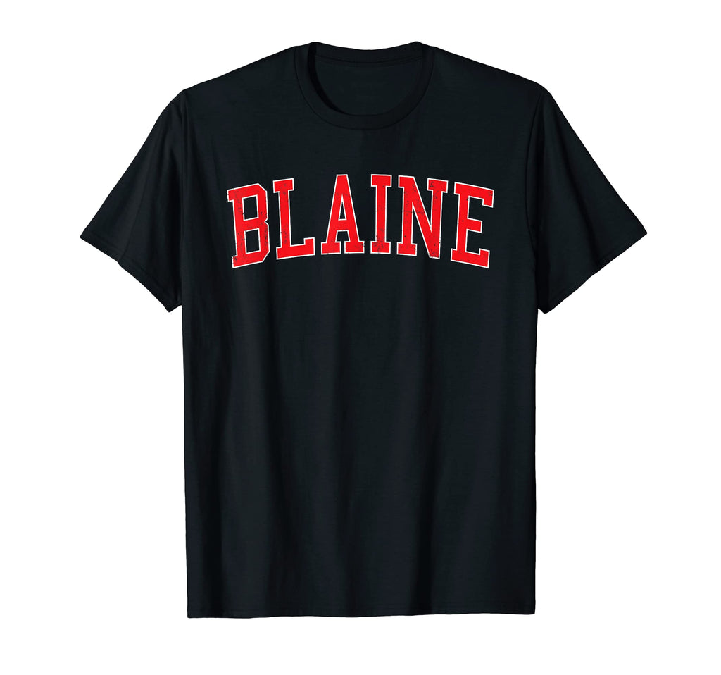 Blaine Mn Varsity Red Text T-Shirt - Trendy Graphic Men Women - T-Shirt, Sweatshirt, Hoodie