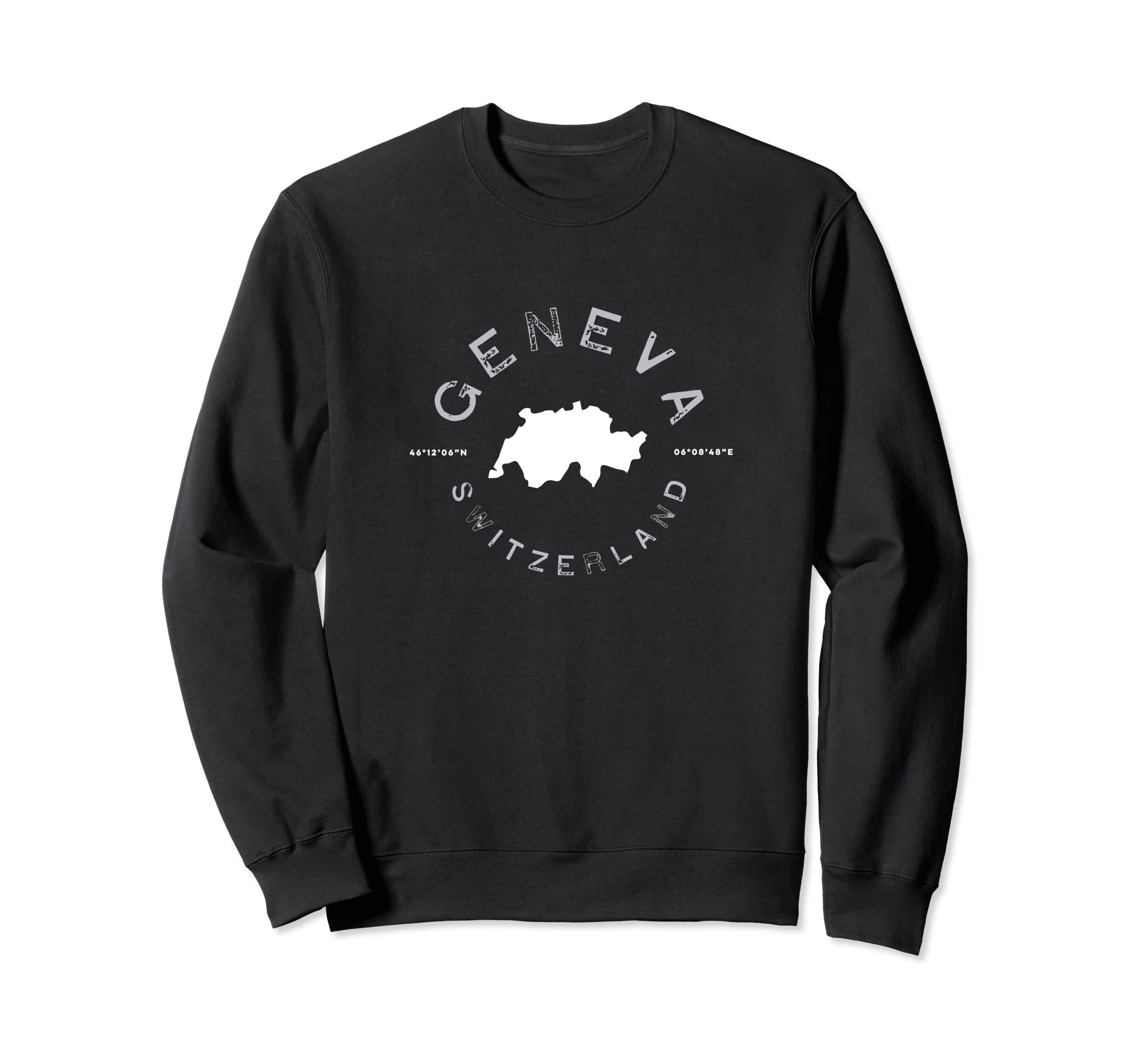 Geneva Switzerland Distressed Sweatshirt - Minimalist Print Men Women - T-Shirt, Sweatshirt, Hoodie