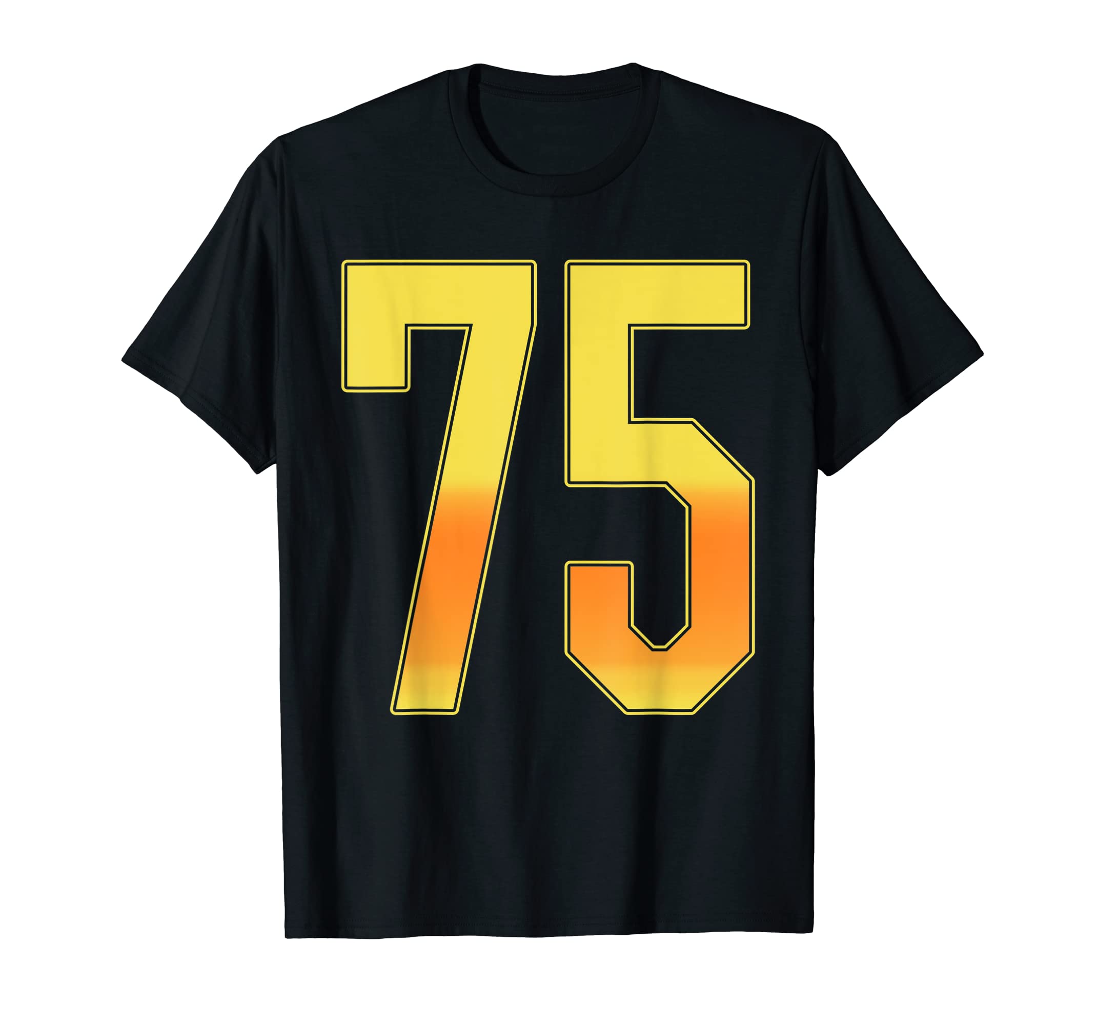 75 Outline Number 75 Fan Varsity Sports T-Shirt - Graphic Print for Adults - T-Shirt, Sweatshirt, Hoodie