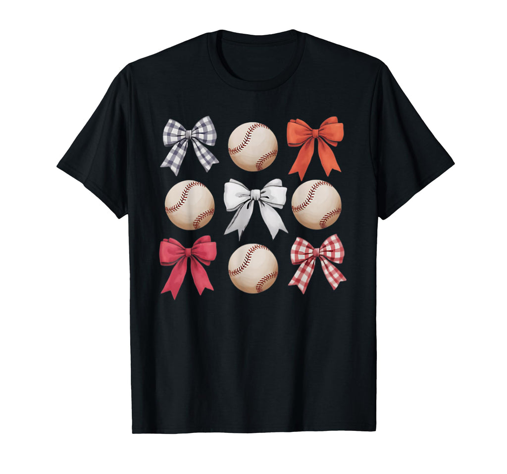 Baseball Coquette Bow Mom Sister T-Shirt - Casual Everyday Wear Unisex - T-Shirt, Sweatshirt, Hoodie