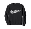 Oakland California Script 1970S White Sweatshirt - Trendy Graphic Unisex - T-Shirt, Sweatshirt, Hoodie