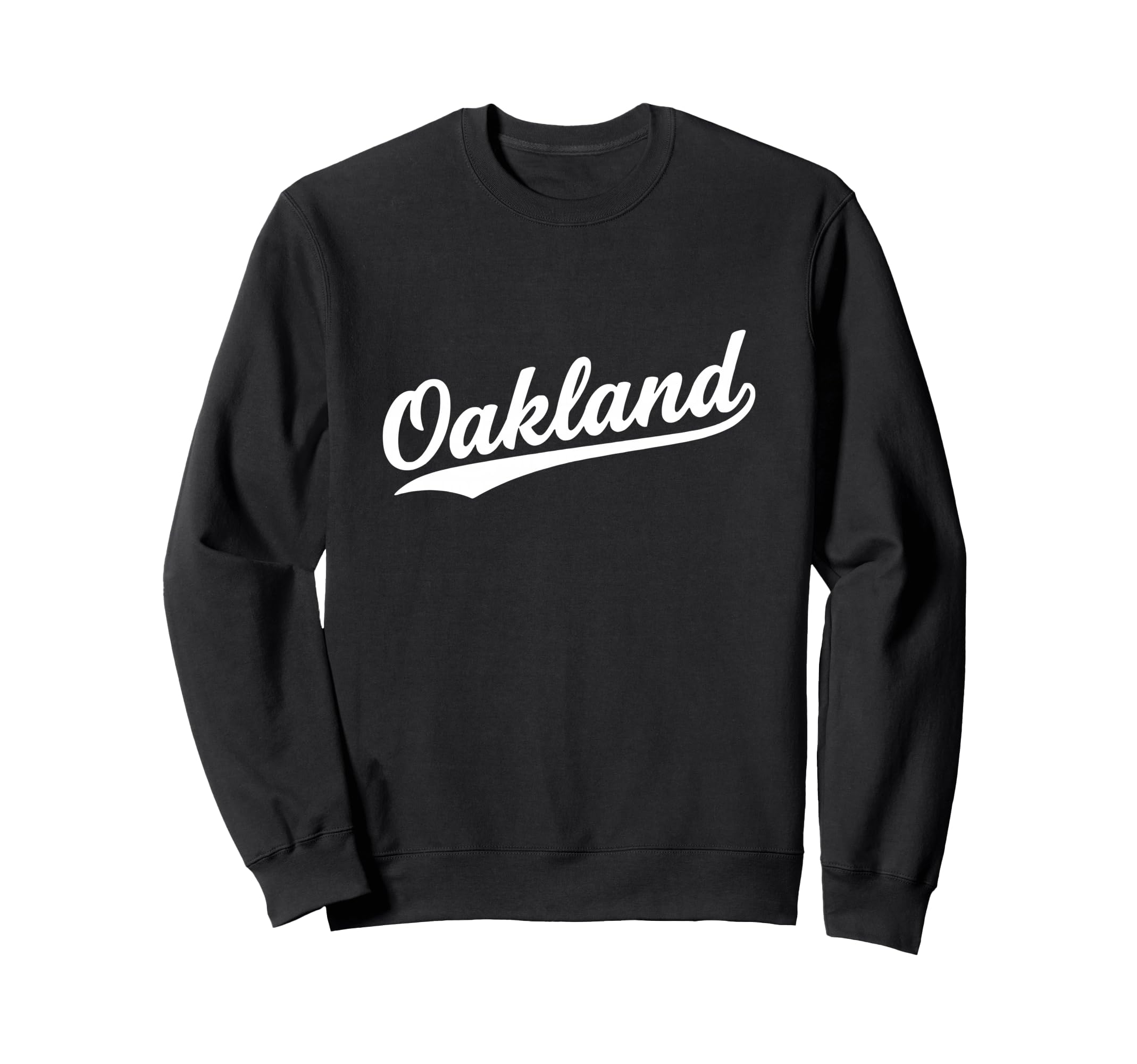 Oakland California Script 1970S White Sweatshirt - Trendy Graphic Unisex - T-Shirt, Sweatshirt, Hoodie
