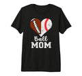 Ball Mom Heart Funny Football T-Shirt - Streetwear Style Men Women - T-Shirt, Sweatshirt, Hoodie