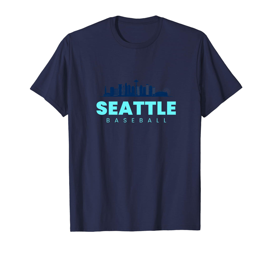 Seattle Baseball City Skyline T-Shirt - Fun Novelty Design Men Women - T-Shirt, Sweatshirt, Hoodie