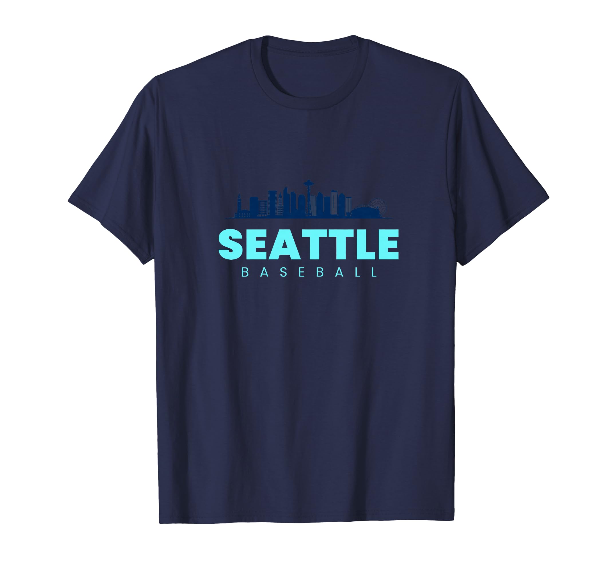 Seattle Baseball City Skyline T-Shirt - Fun Novelty Design Men Women - T-Shirt, Sweatshirt, Hoodie