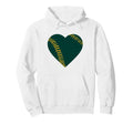 Green And Gold Baseball Heart Hoodie - Minimalist Print Men Women - T-Shirt, Sweatshirt, Hoodie