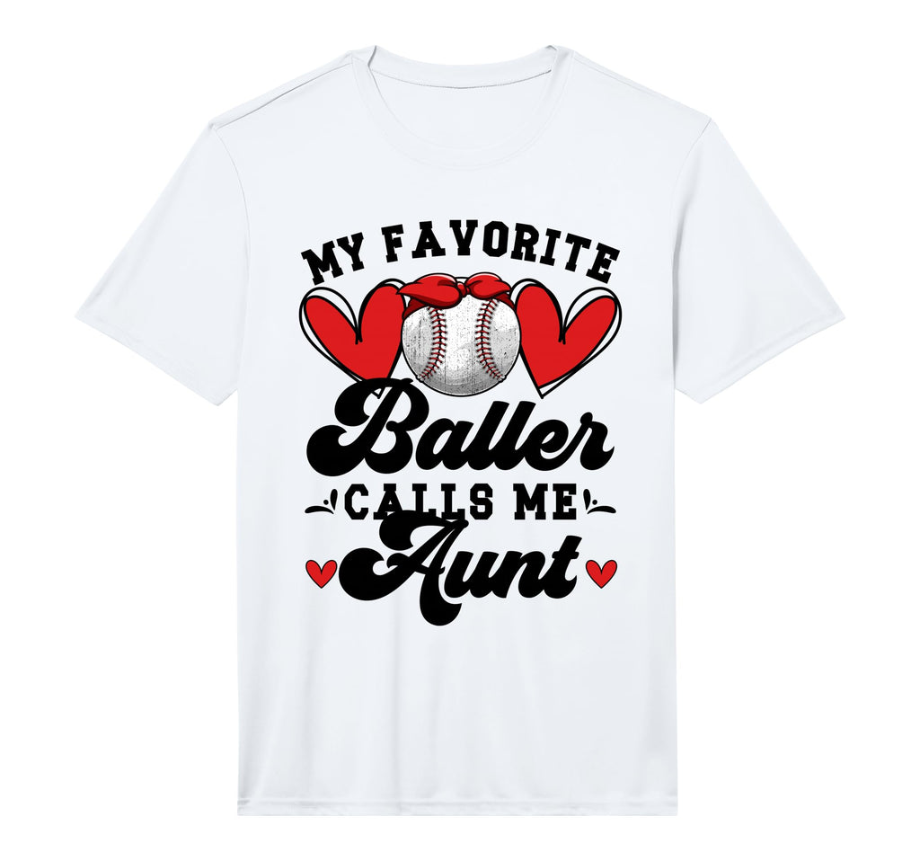 Mens Favorite Baller Baseball Aunt T-Shirt - Novelty Apparel for Adults - T-Shirt, Sweatshirt, Hoodie