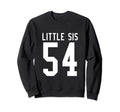 Number 54 Little Sis Biggest Fan Sweatshirt - Custom Art Print for Adults - T-Shirt, Sweatshirt, Hoodie