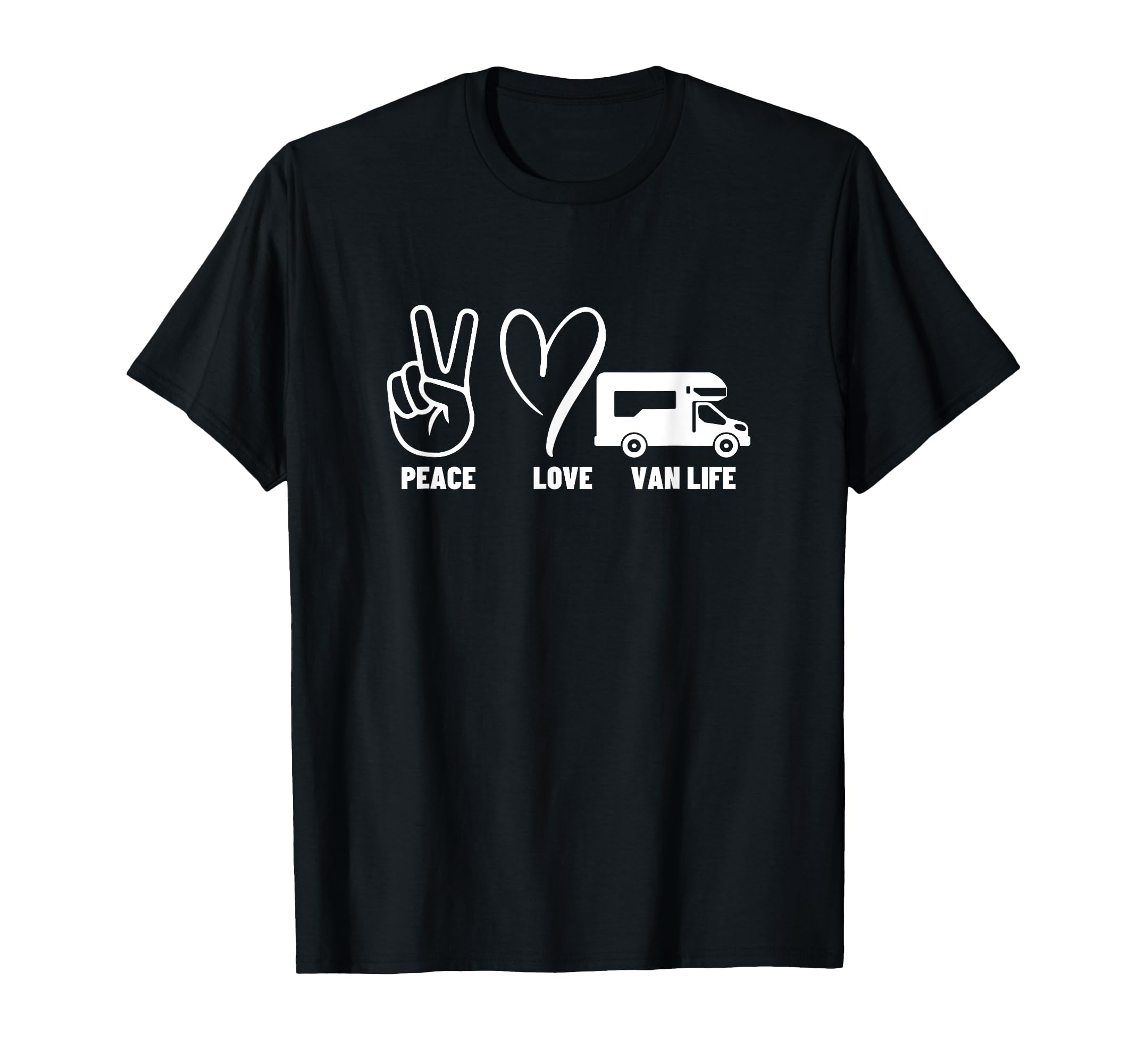 Vanlife Nomads Peace Love Van Life T-Shirt - Minimalist Print for Adults - T-Shirt, Sweatshirt, Hoodie