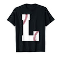 L Baseball Initial Personalized T-Shirt - Minimalist Print Men Women - T-Shirt, Sweatshirt, Hoodie