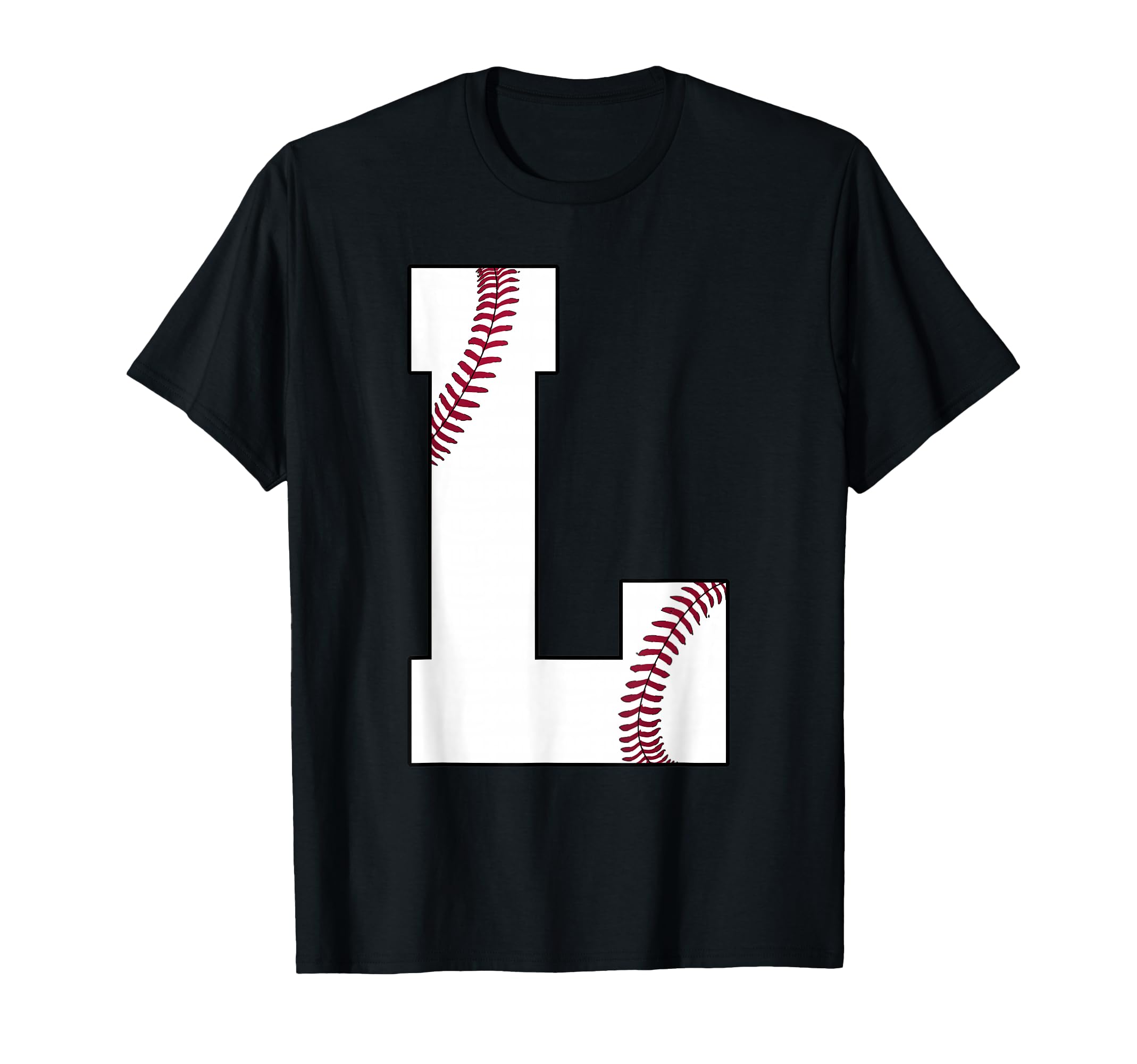 L Baseball Initial Personalized T-Shirt - Minimalist Print Men Women - T-Shirt, Sweatshirt, Hoodie