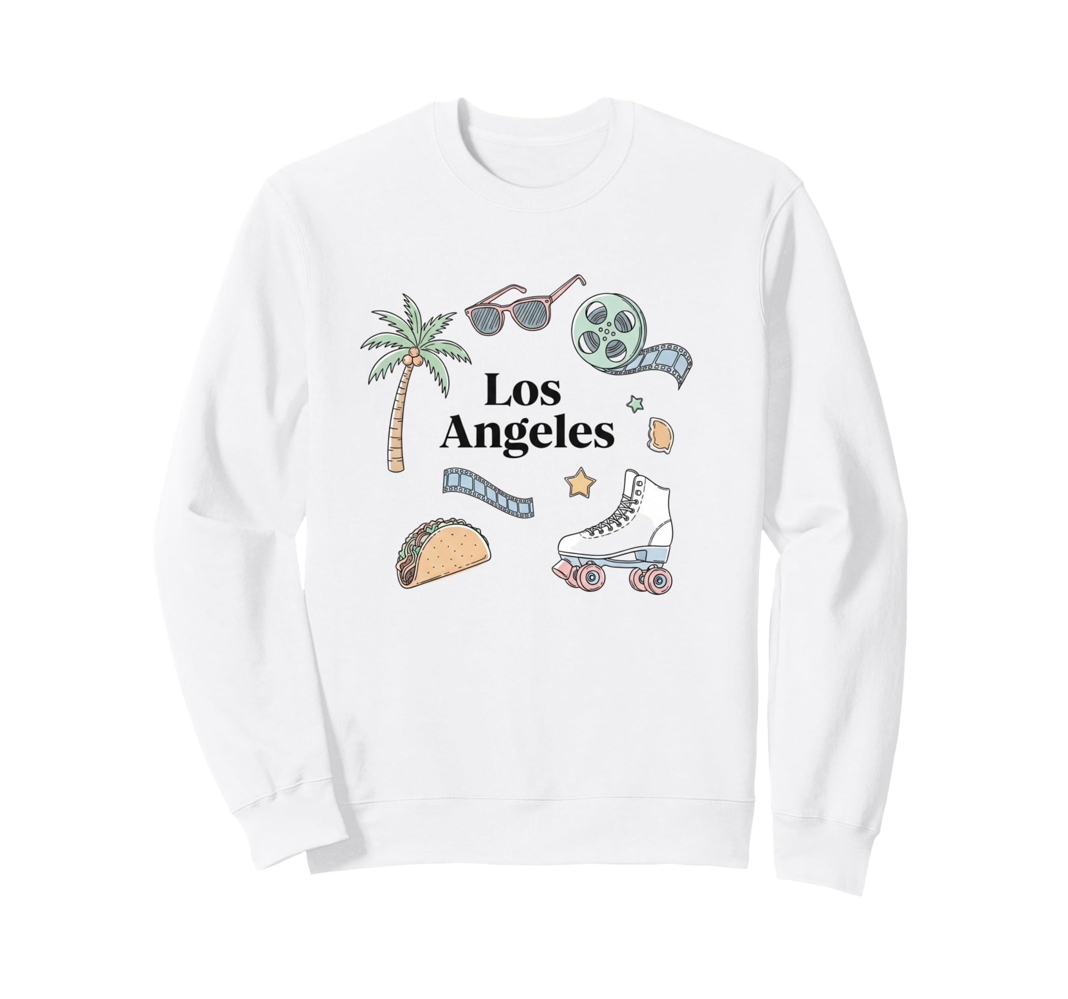 Los Angeles Icons Roller Skate Palm Sweatshirt - Trendy Graphic Men Women - T-Shirt, Sweatshirt, Hoodie