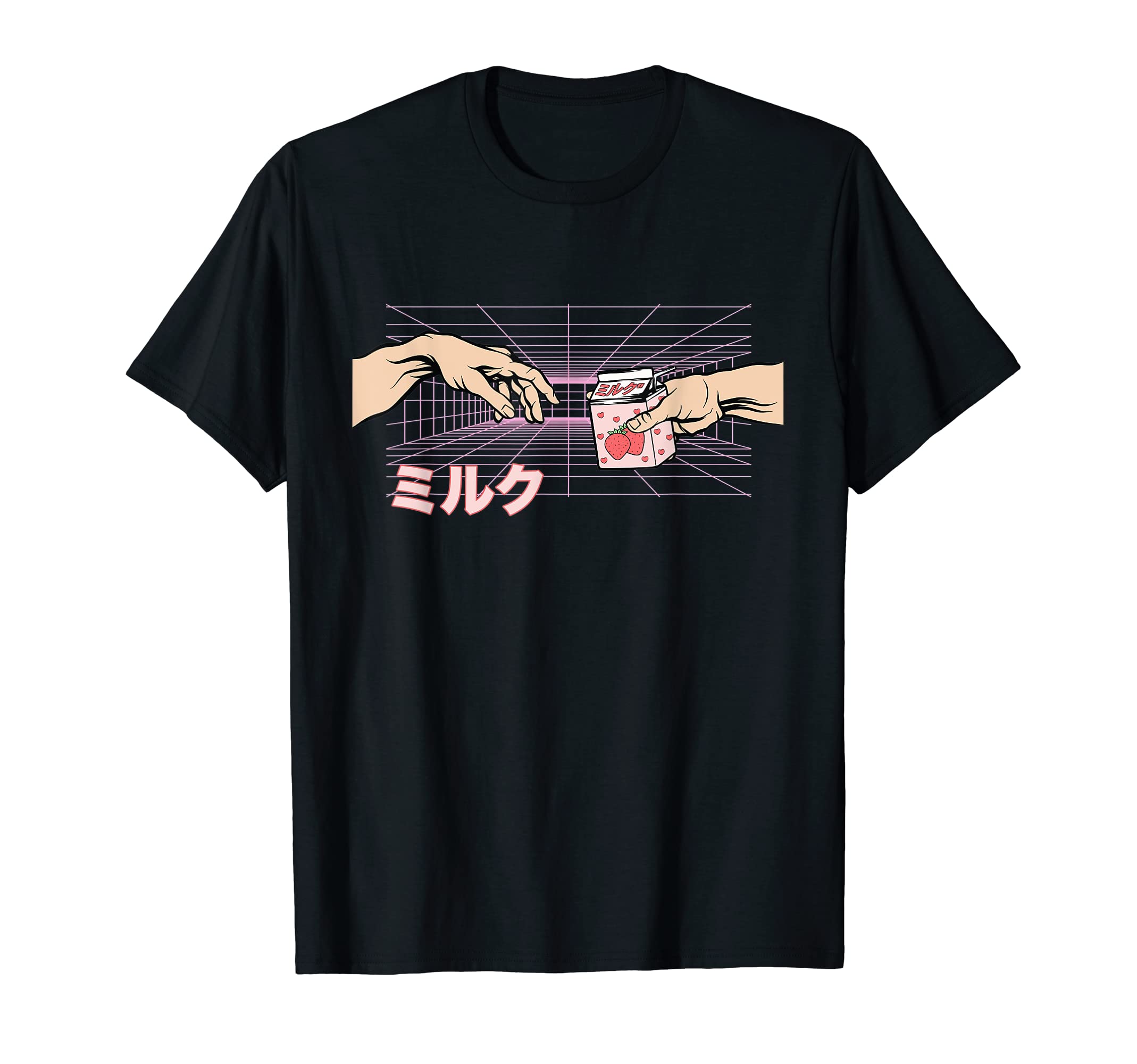 Strawberry Milk Shake 90S Kanji T-Shirt - Novelty Apparel Men Women - T-Shirt, Sweatshirt, Hoodie