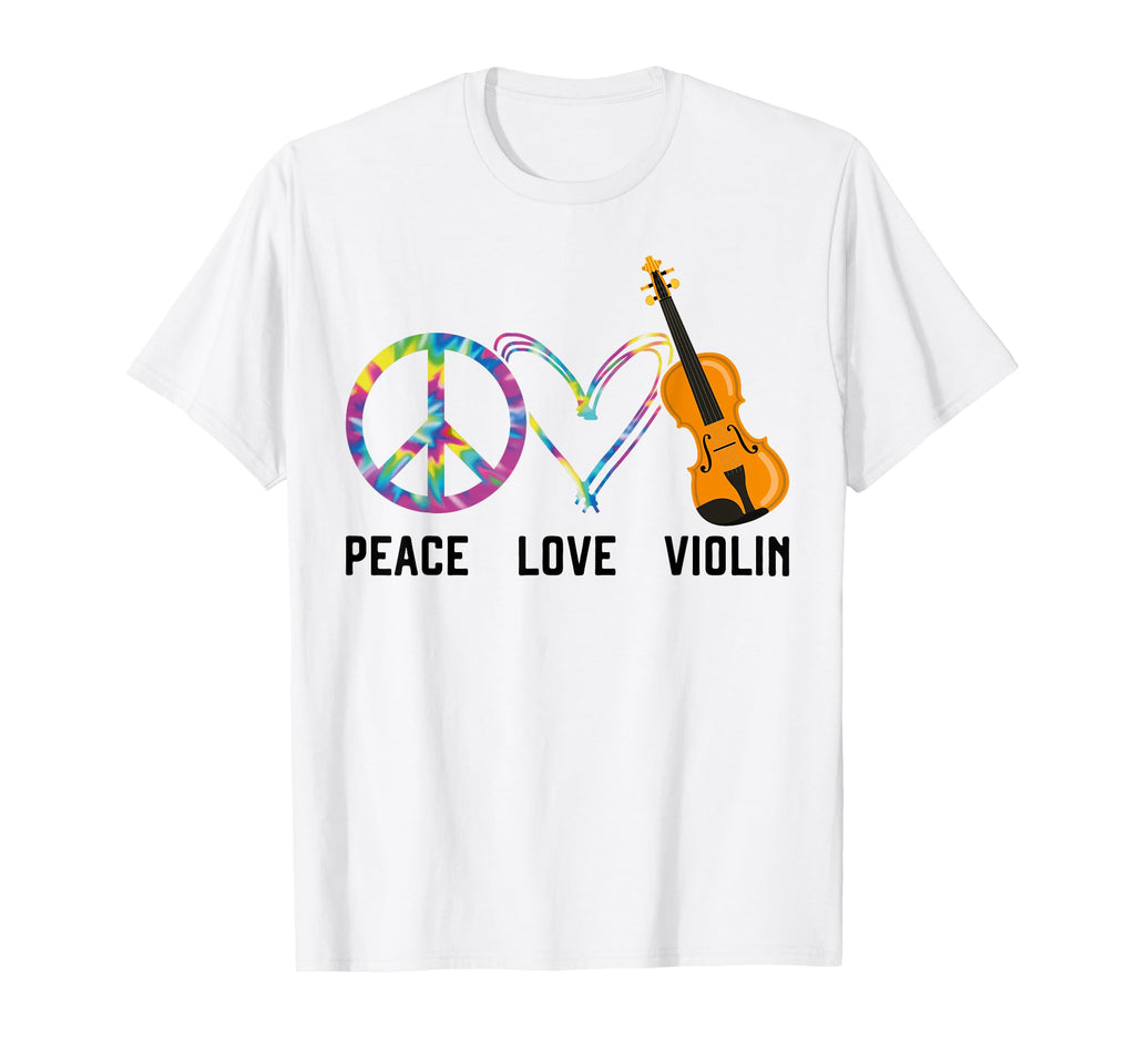 Violin Violinist Tie Dye Peace Love Violin T-Shirt - Graphic Print Unisex - T-Shirt, Sweatshirt, Hoodie