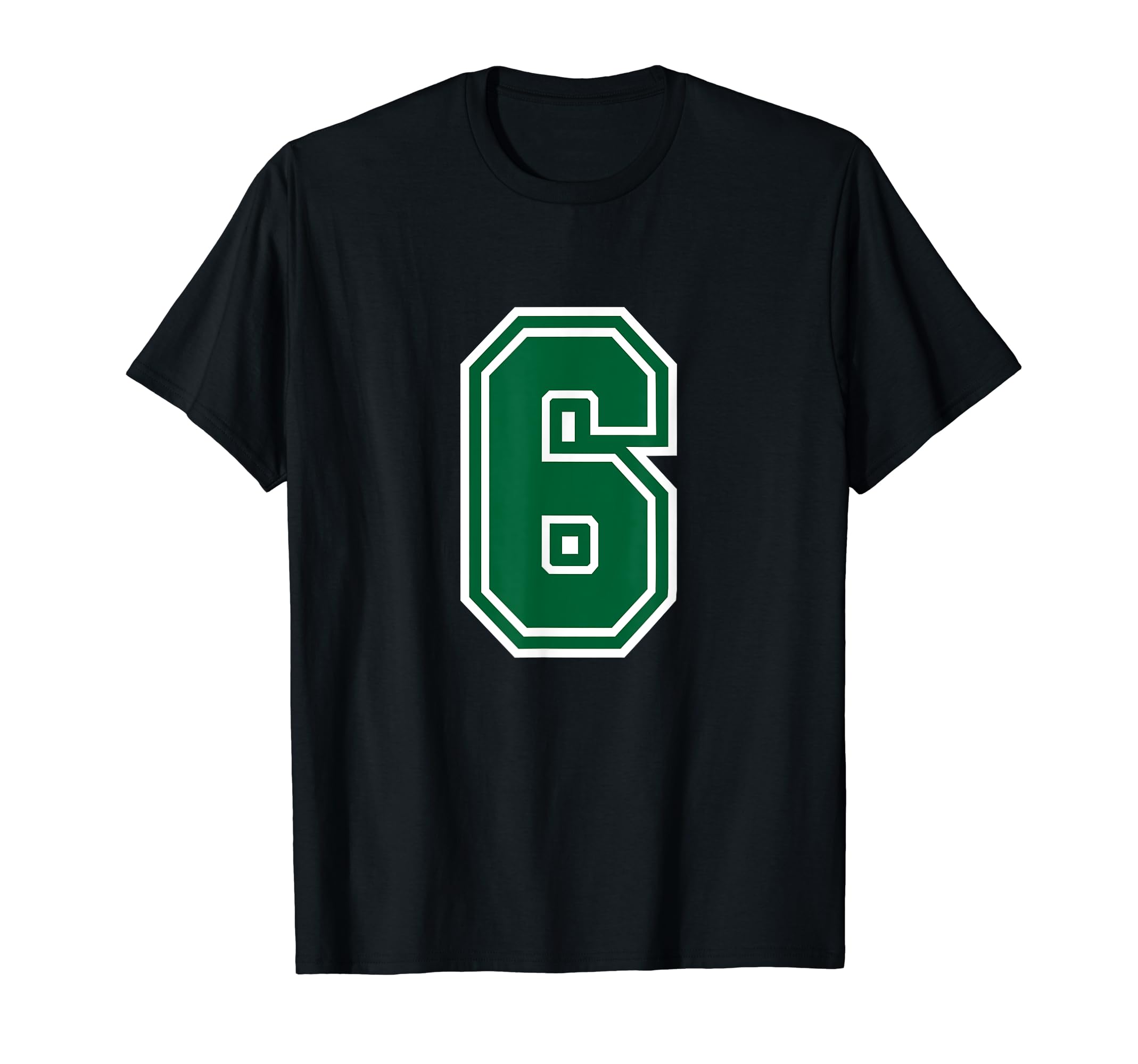 Number 6 Green Varsity Favorite Number T-Shirt - Streetwear Style Men Women - T-Shirt, Sweatshirt, Hoodie