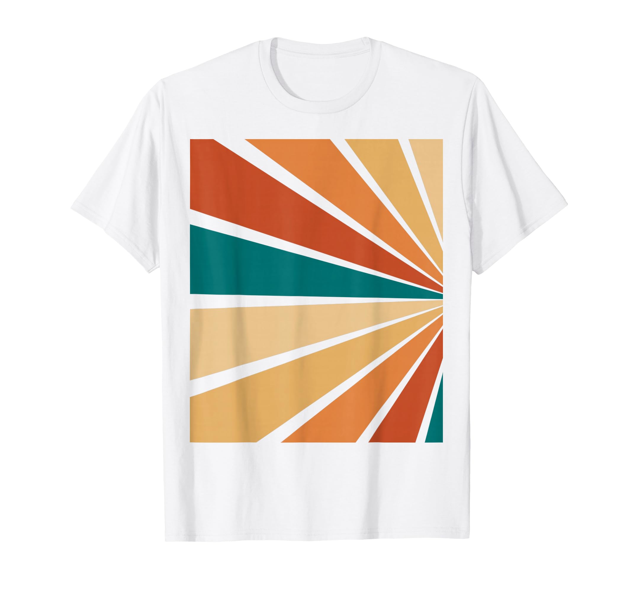 Colorful 70S Stripes Orange Teal T-Shirt - Novelty Apparel Men Women - T-Shirt, Sweatshirt, Hoodie
