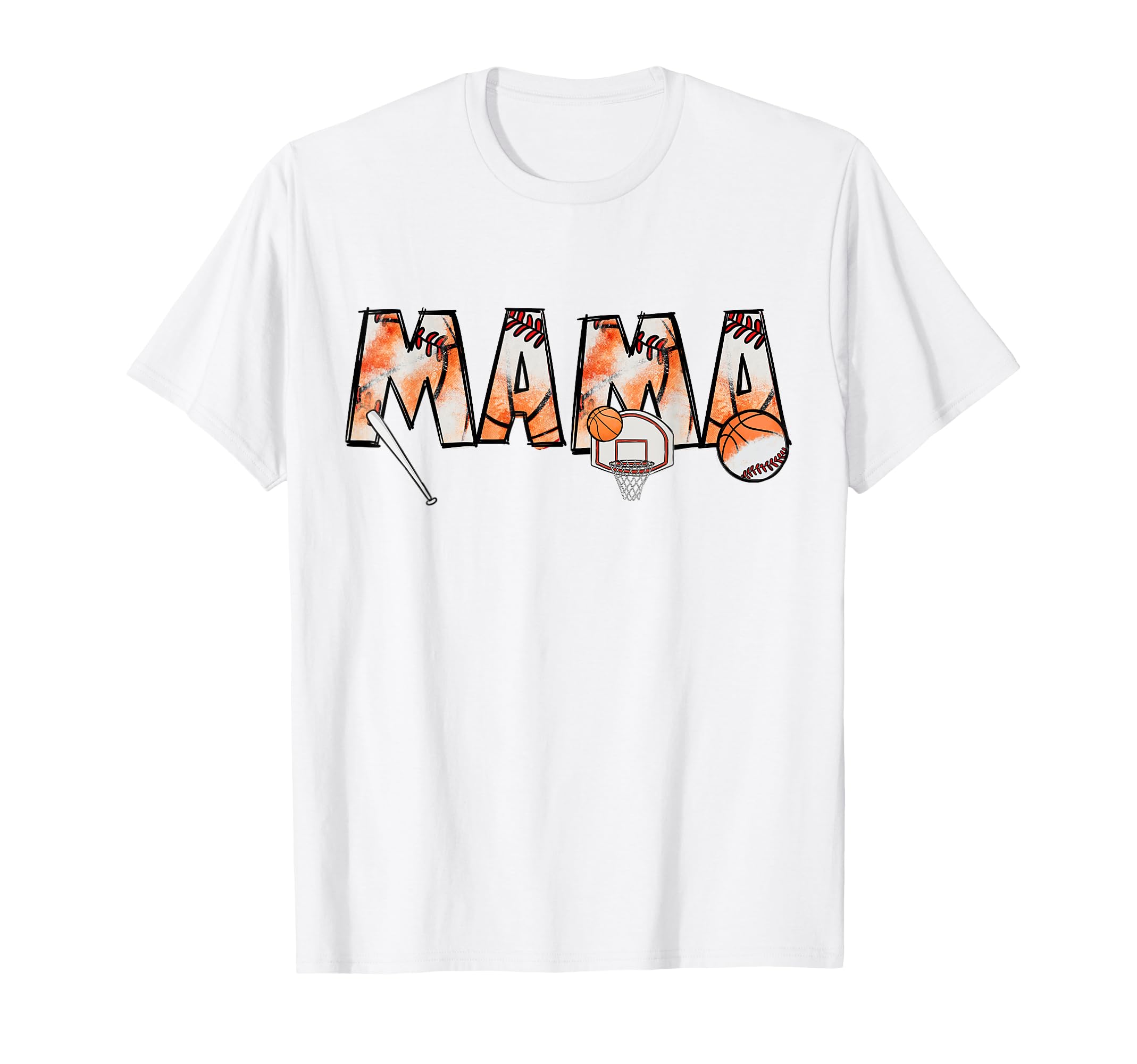 Mama Both Half Basketball Baseball T-Shirt - Custom Art Print for Adults - T-Shirt, Sweatshirt, Hoodie