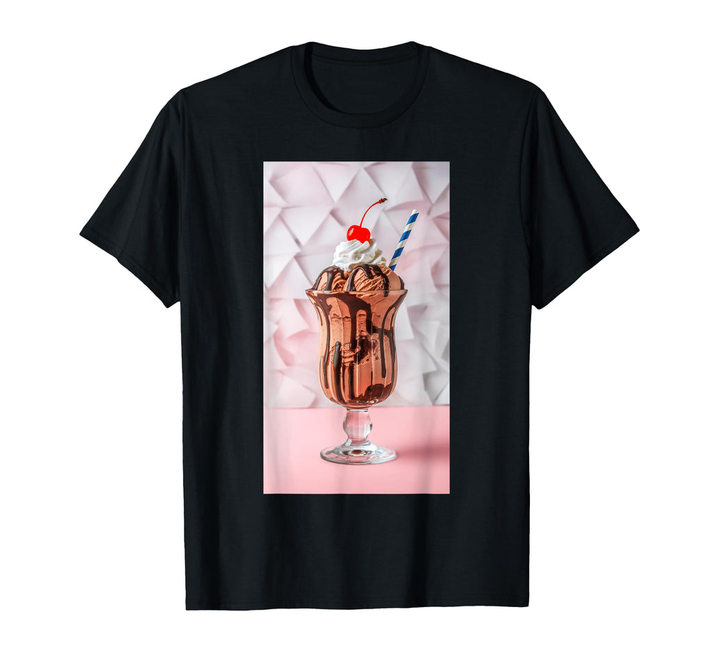 Milkshake Drink Food Dessert Ice Cherry T-Shirt - Novelty Apparel Unisex - T-Shirt, Sweatshirt, Hoodie
